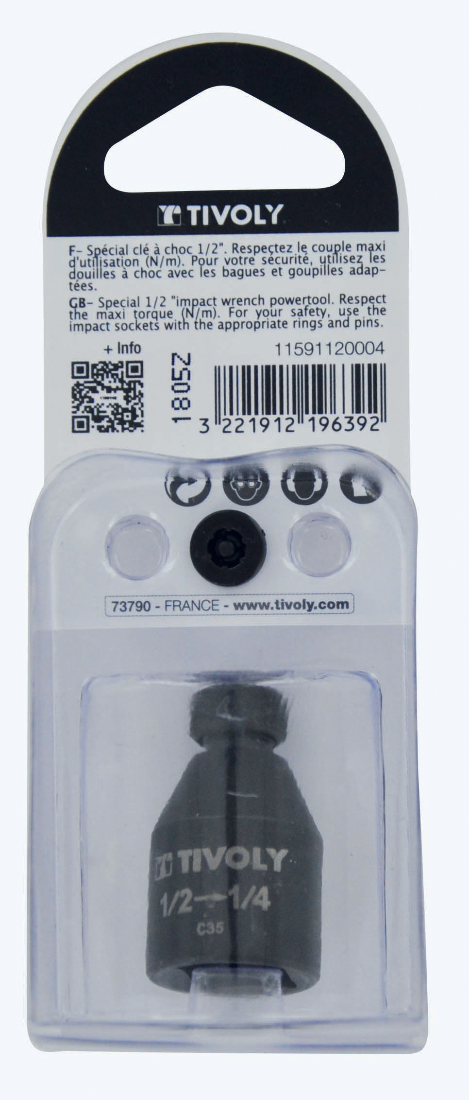 Porte douille à choc hexa 6,35 mm > M 1/2