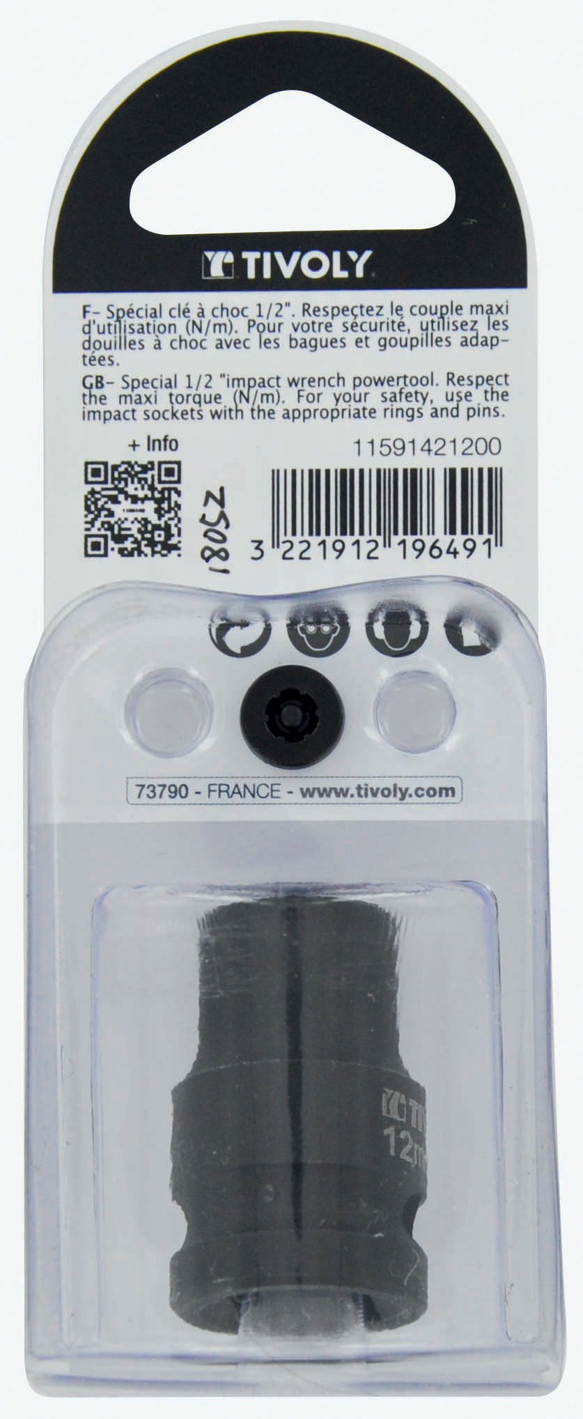 Douille à choc magnétique F 1/2