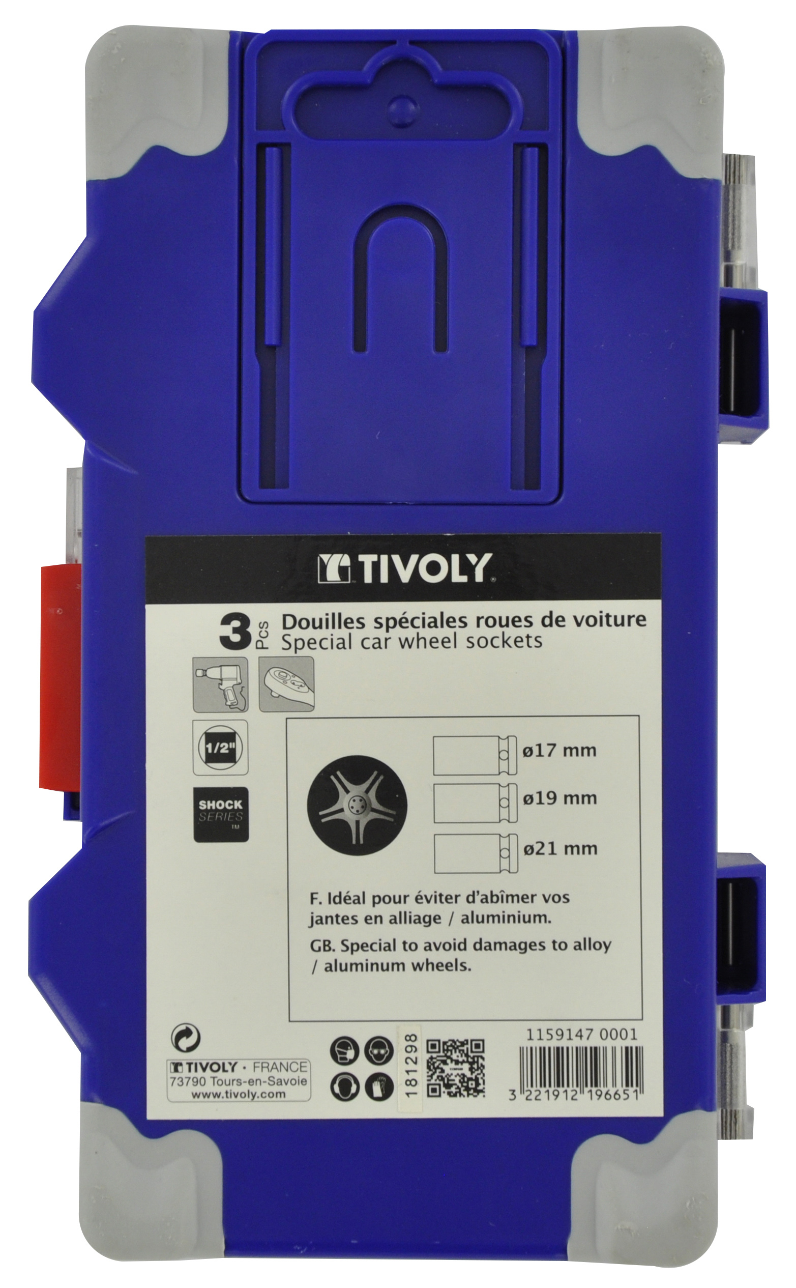 3 pièces -Douilles à choc longues Ø 17 à 21mm -Spécial roues de voiture -IMPACT TIVOLY - 11591470001