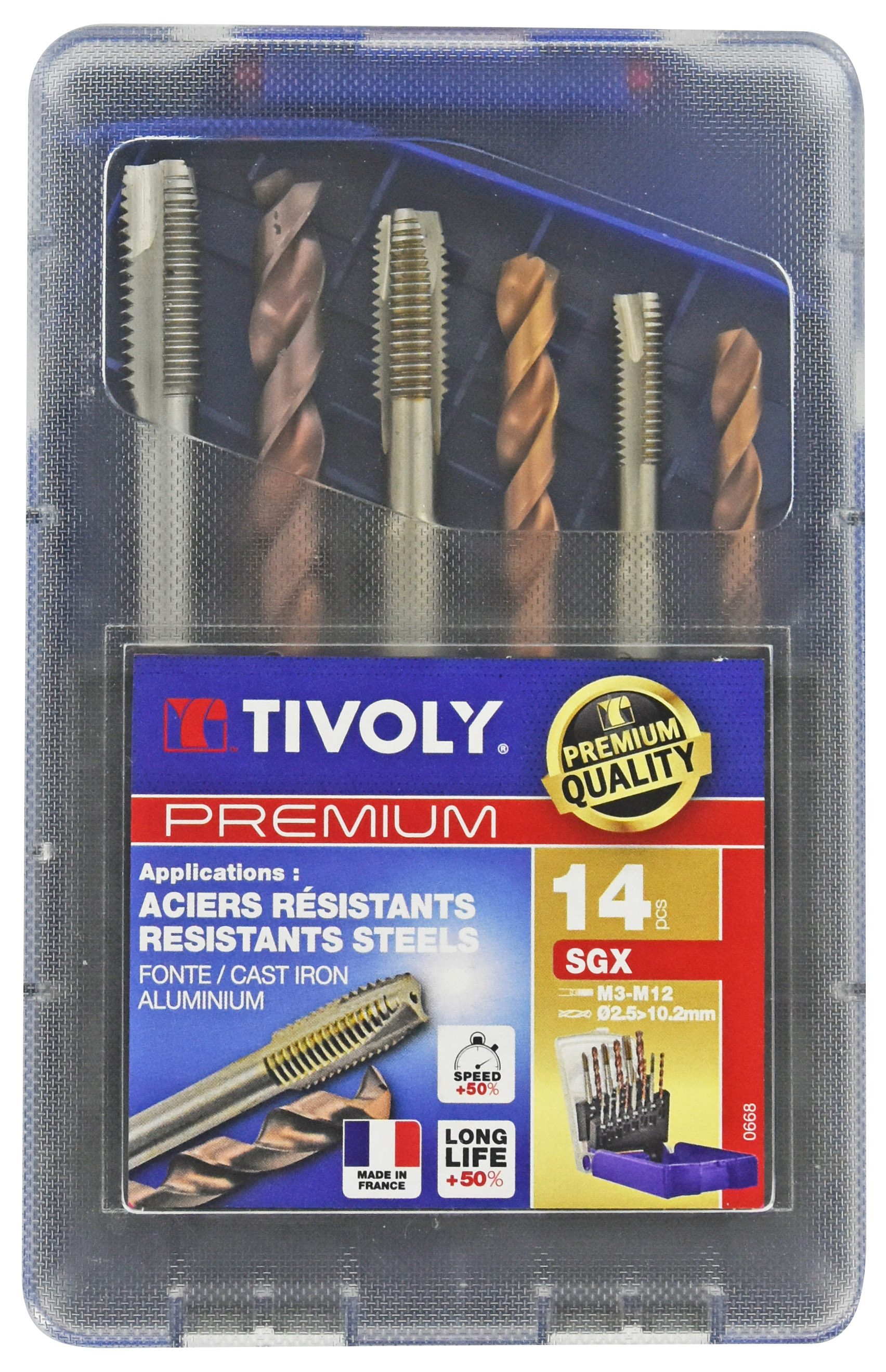 14 pièces - 7 tarauds HSS GUN DIN 371/376 M3 à M12 + 7 forets HSS FURIUS revêtus Fusio TECHNIC TIVOLY - 11900170030