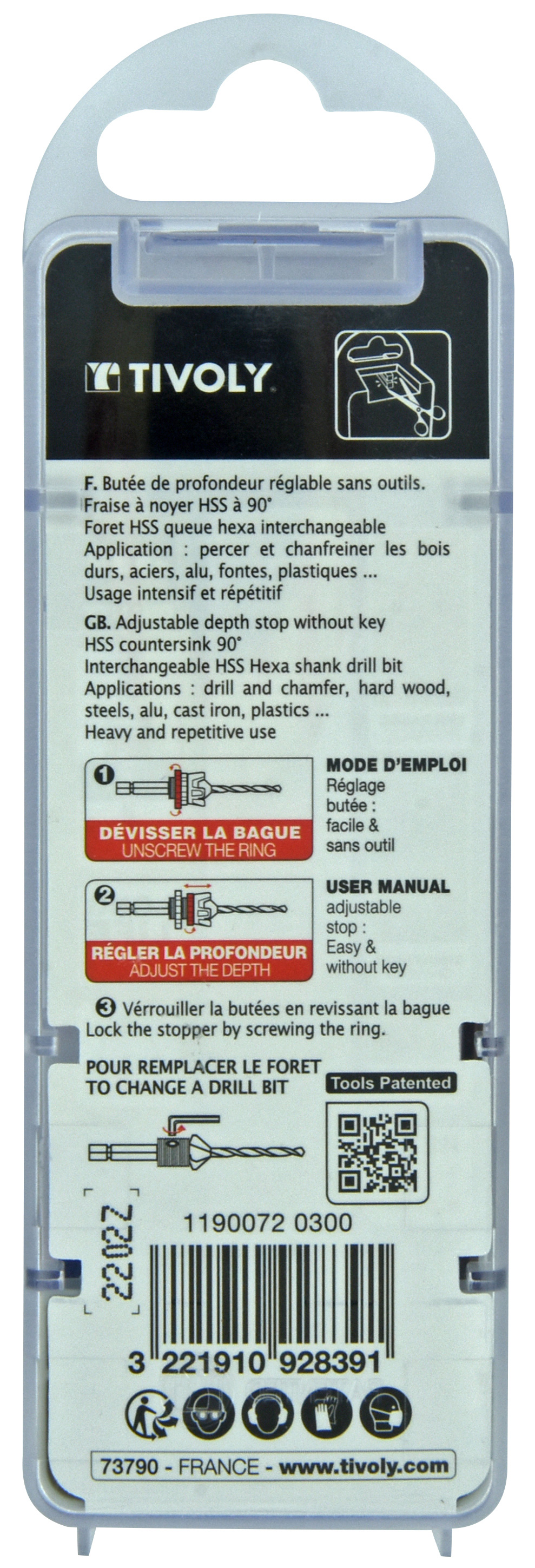 Ø3 mm mèche+fraise métal TIVOLY - 11900720300