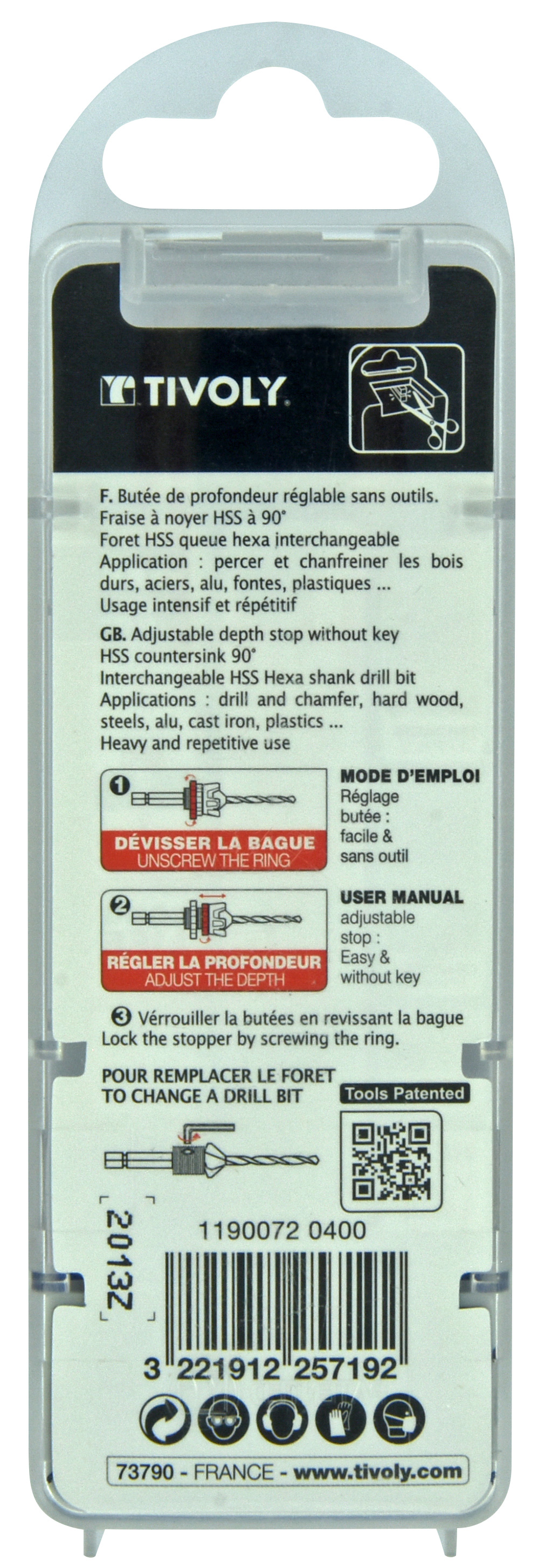 Ø4 mm mèche+fraise métal TIVOLY - 11900720400