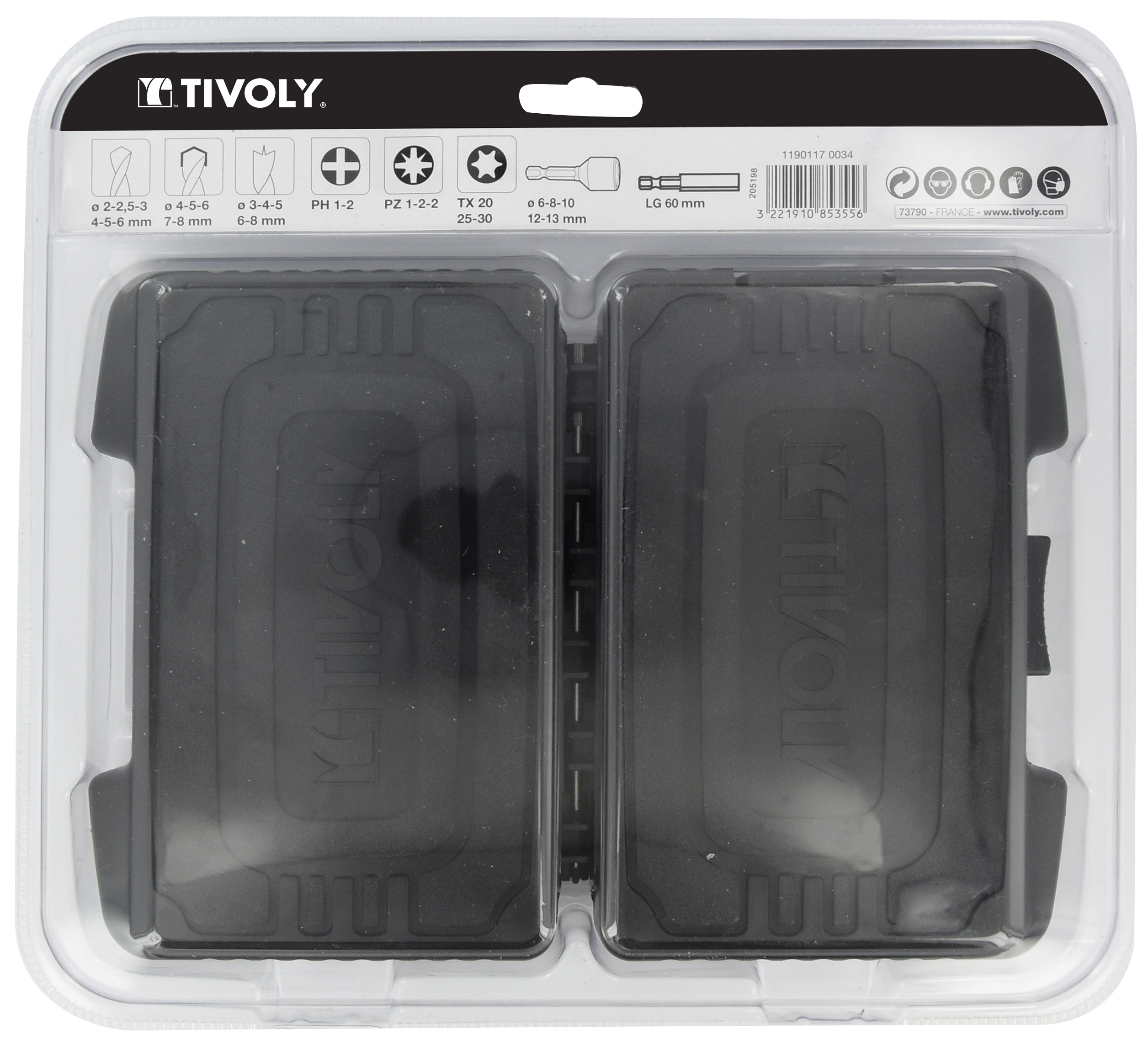 30 pièces -Coffret -Perçage Métaux / Bétons / Bois + Vissage TIVOLY - 11901170034