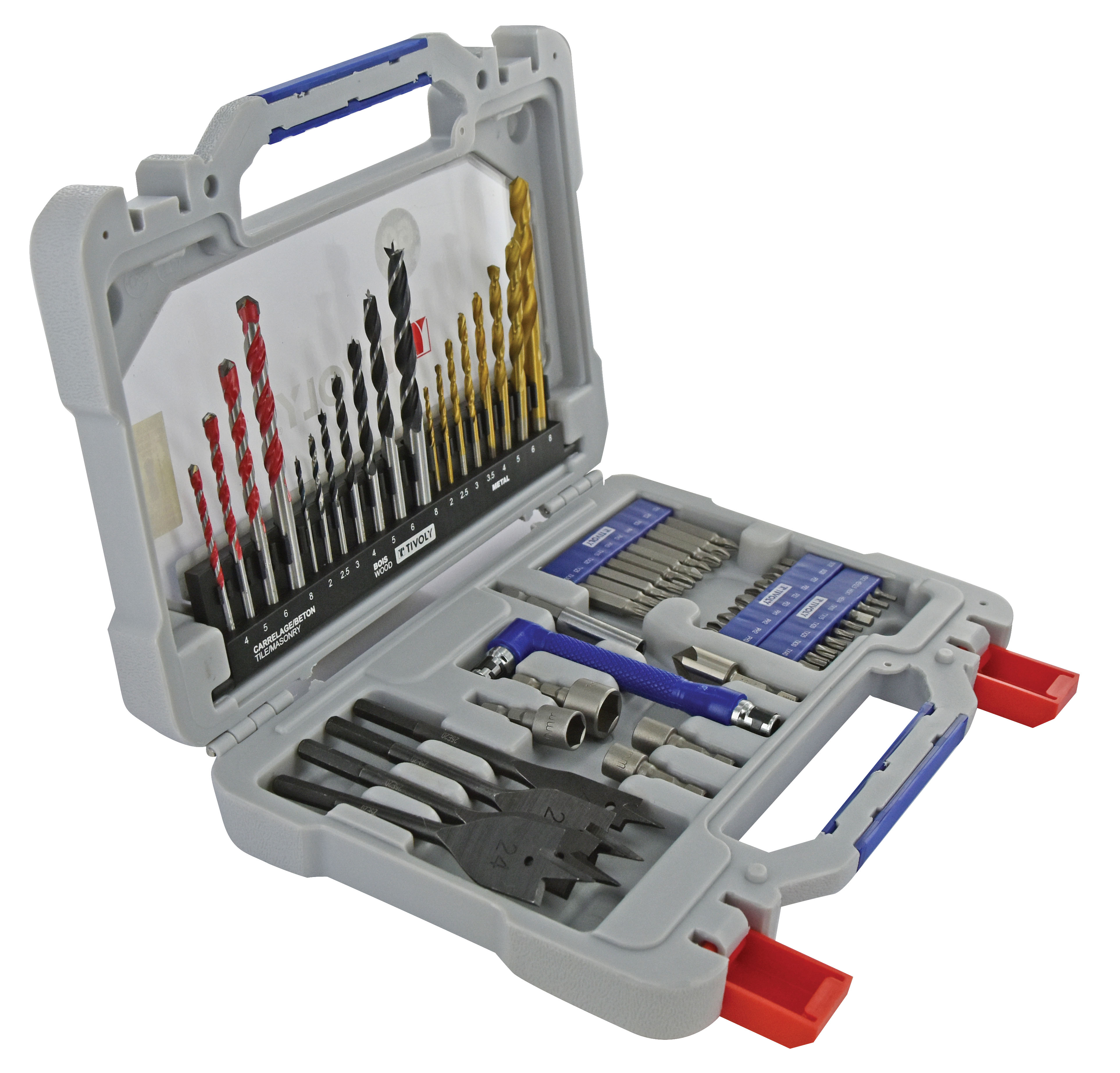 60 pièces -Mallette RANGER -Pour le perçage multi-matériaux et le vissage TIVOLY - 11901170060