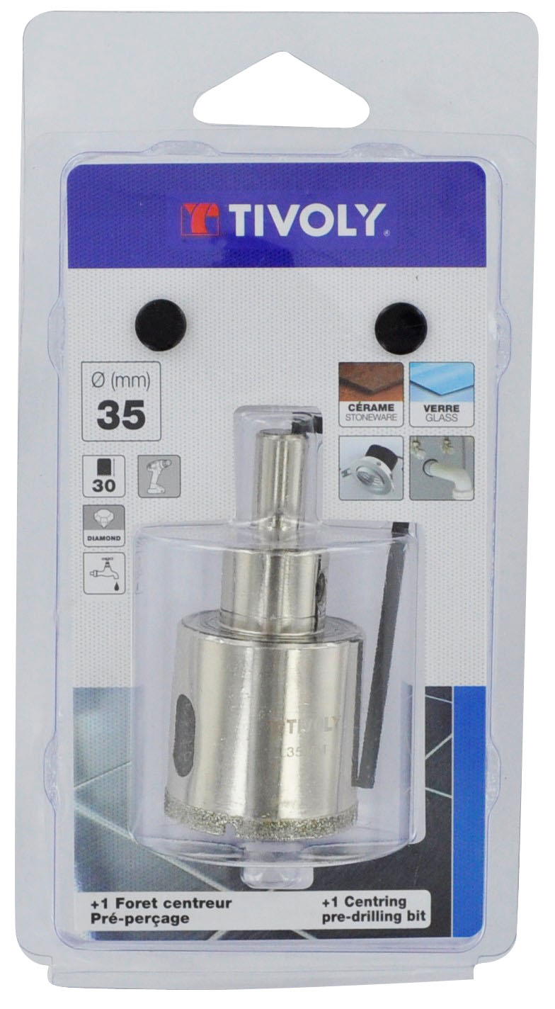 Scie cloche diamant à eau (Blister Box) / H: 30 Ø: 35 TIVOLY - 12000523500