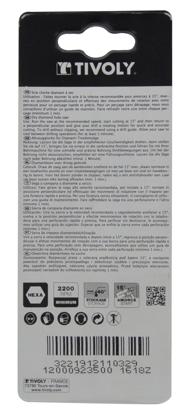 SCIES CLOCHES DIAMANT A SEC TIVOLY - 12000923500