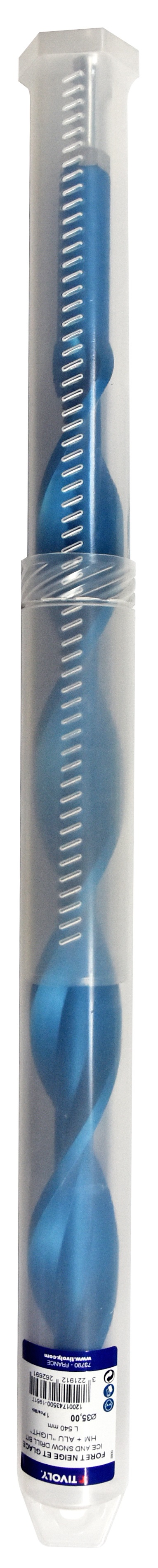 Foret neige & glace L400mm -Plaquette carbure -Queue à 3 méplats -Corps en alliage léger / L: 540 Ø: 35 TIVOLY - 12001743500