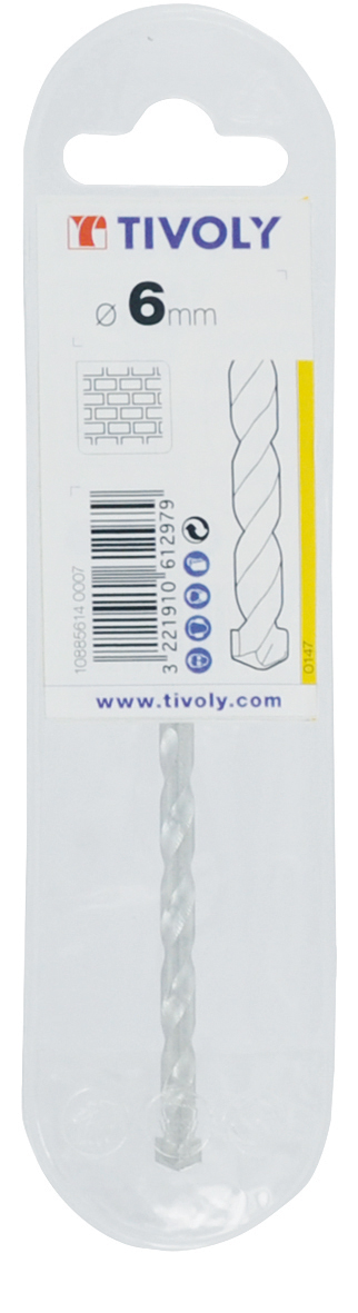 Foret bétons -Queue cylindrique (Etui plastique) / L: 150 Ø: 12 TIVOLY - 50900141200