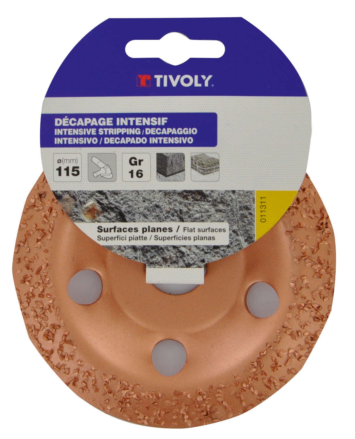 Disque CARBURE DE TUNGSTENE (Cartonnette brochable) / Dim Ø115 / Gr : 16 TIVOLY - XT10112011311