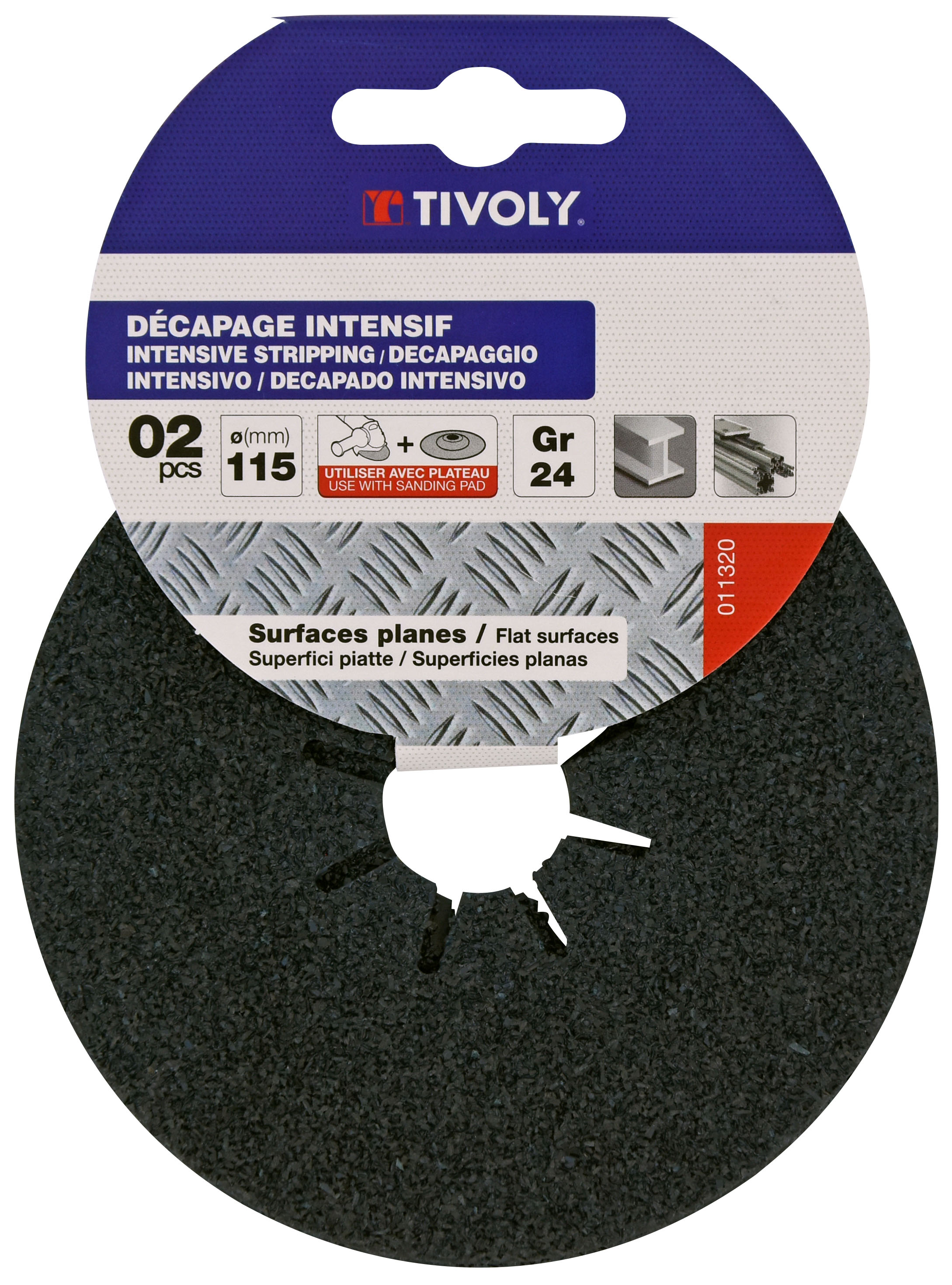 Disque FIBRE ZIRCONIUM (Cartonnette brochable) / Dim Ø115 / Gr : 24 TIVOLY - XT10112011320