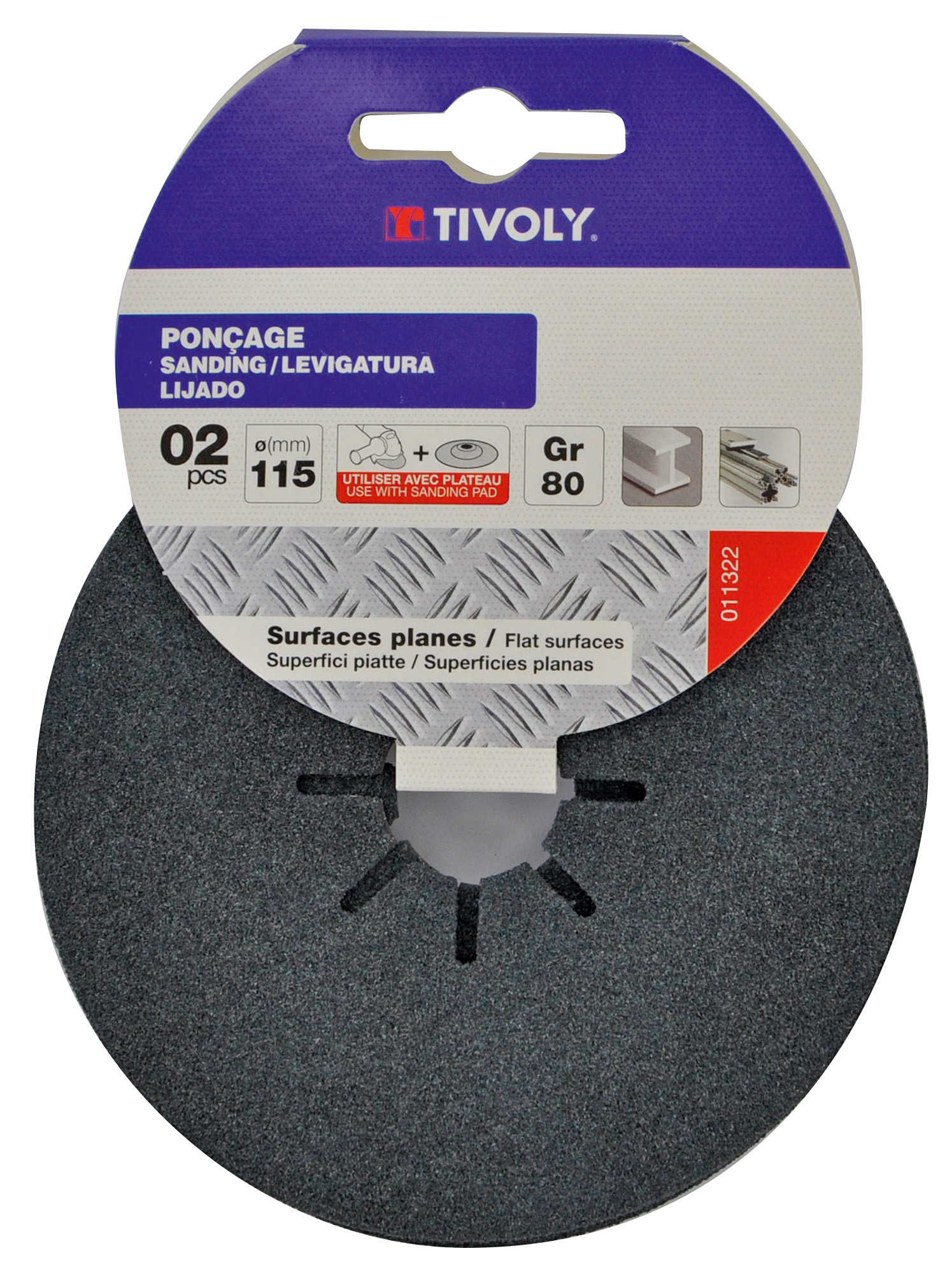 Disque FIBRE ZIRCONIUM (Cartonnette brochable) / Dim Ø115 / Gr : 80 TIVOLY - XT10112011322