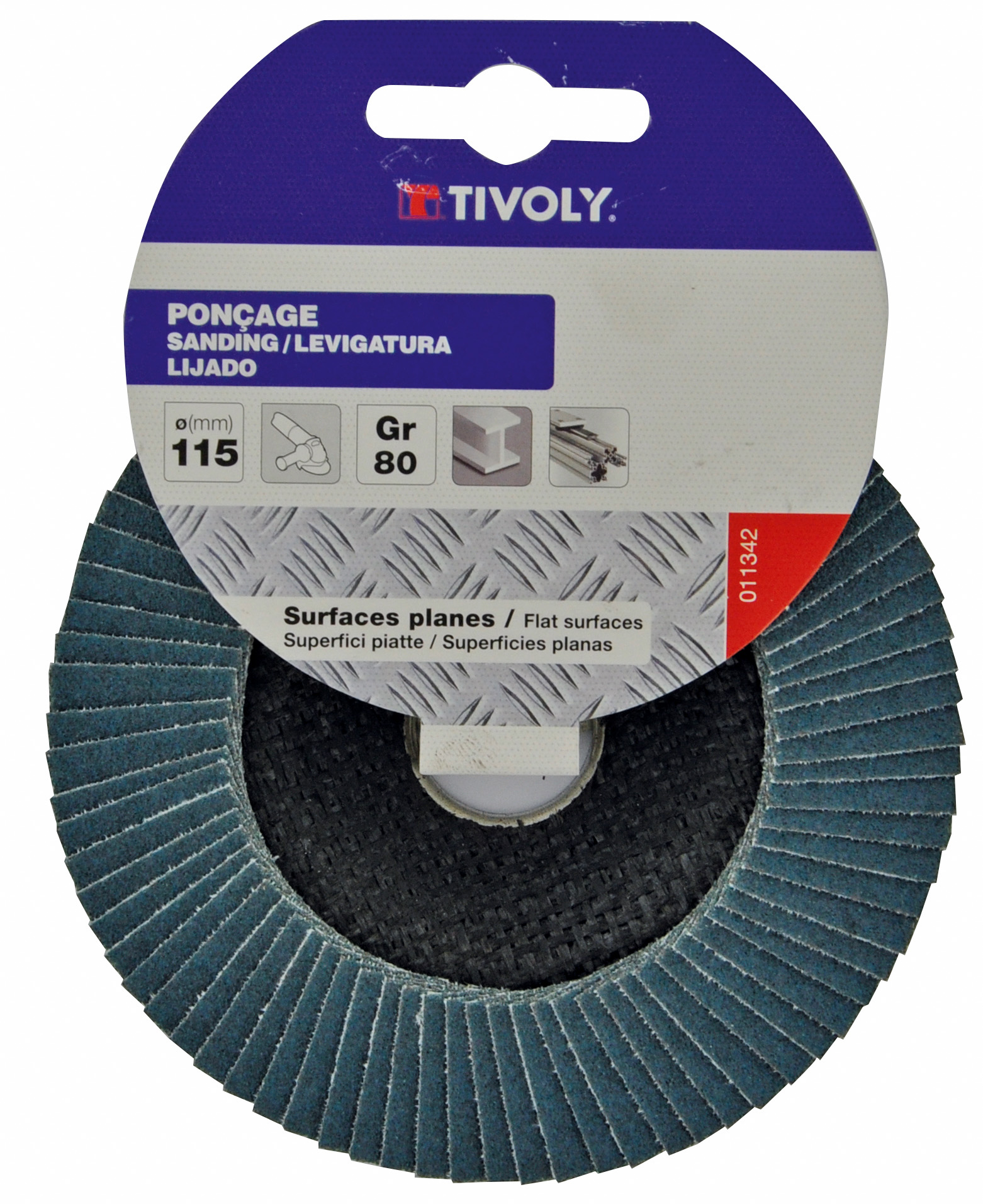 Disque LAMELLES ZIRCONIUM (Cartonnette brochable) / Dim Ø115 / Gr : 60 TIVOLY - XT10112011341