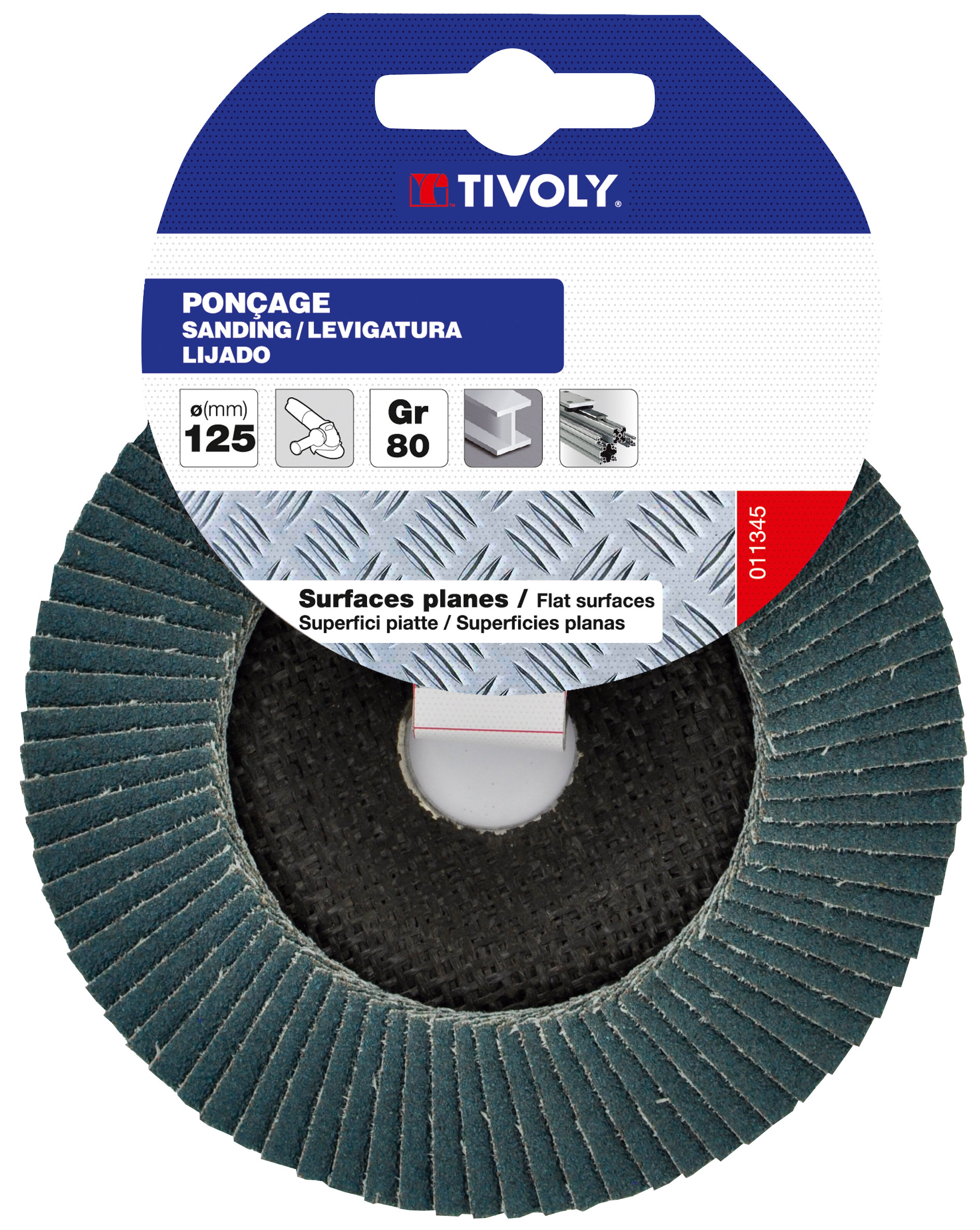 Disque LAMELLES ZIRCONIUM (Cartonnette brochable) / Dim Ø125 / Gr : 60 TIVOLY - XT10112011344
