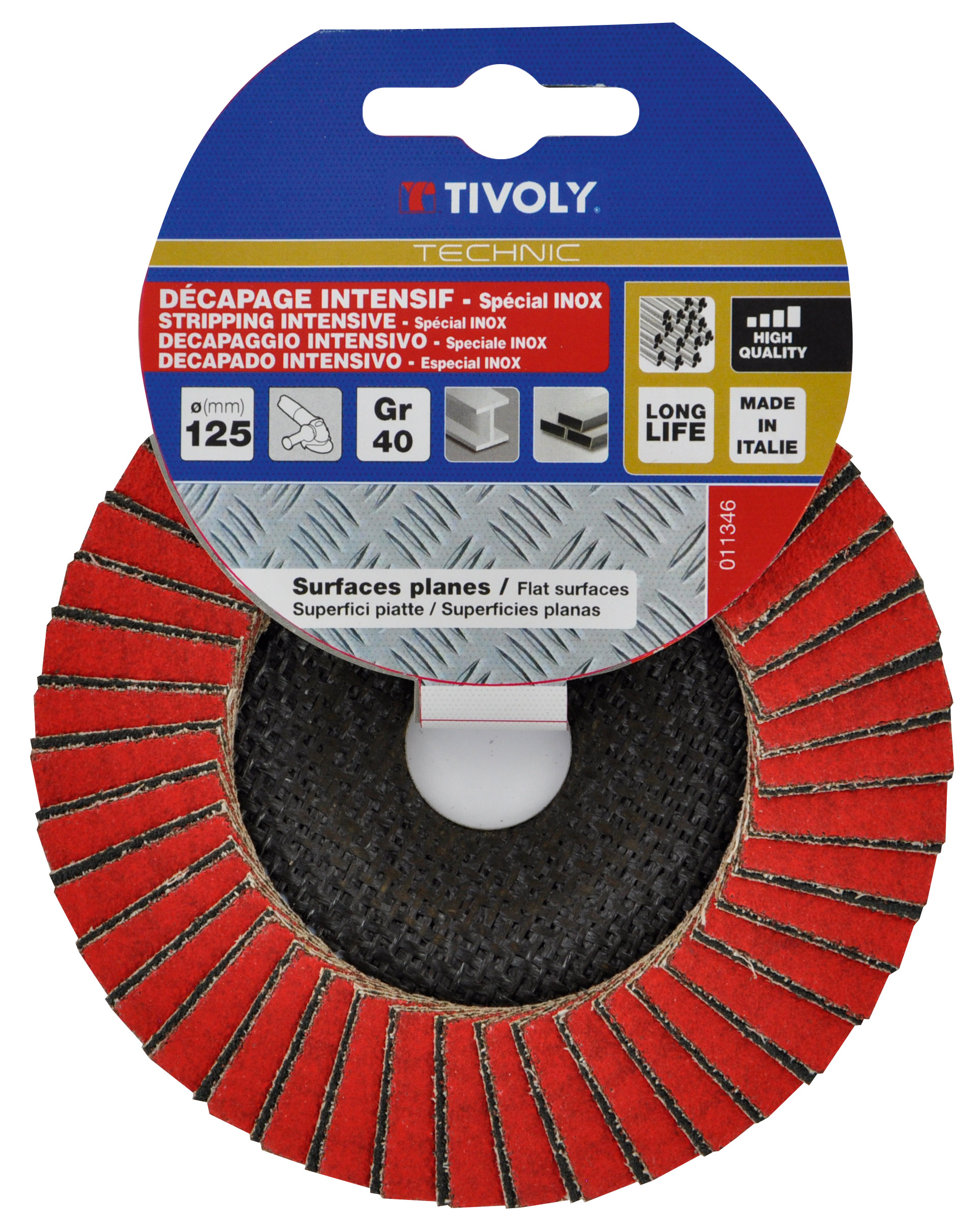 Disque LAMELLES CERAMIQUE & ZIRCONIUM / Dim Ø125 / Gr : 40 TIVOLY - XT10112011346