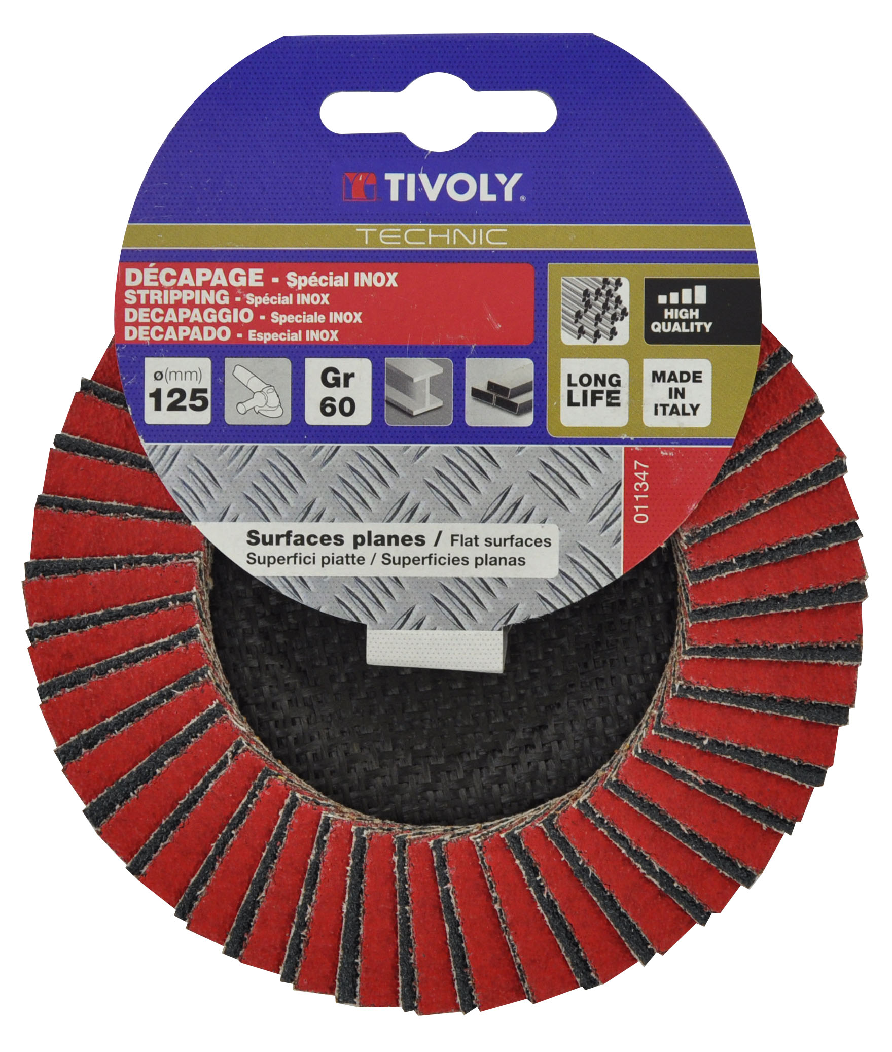 Disque LAMELLES CERAMIQUE & ZIRCONIUM / Dim Ø125 / Gr : 60 TIVOLY - XT10112011347