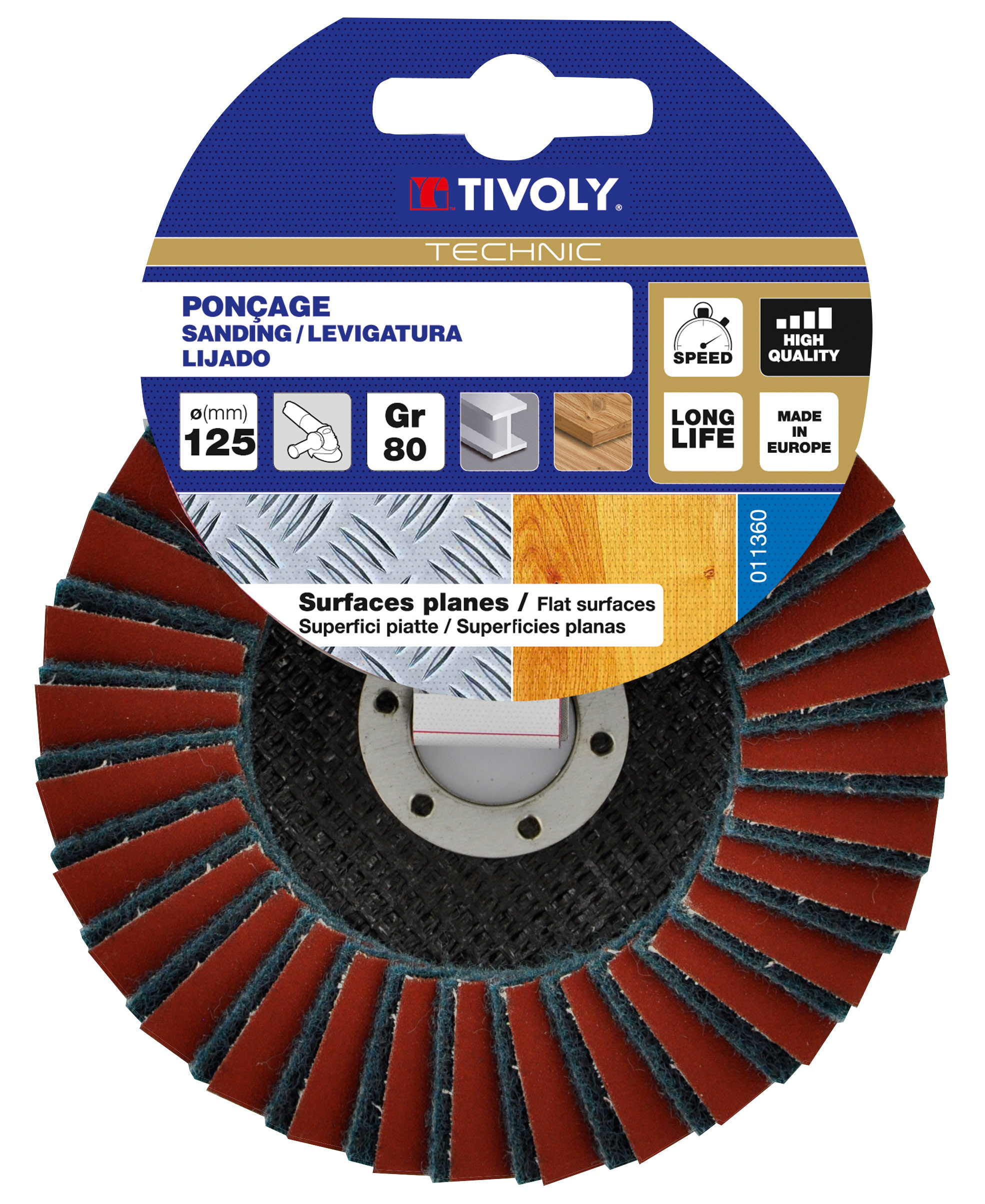 Disque LAMELLES COMBINE (Cartonnette brochable) / Dim Ø125 / Gr : 80 TIVOLY - XT10112011360