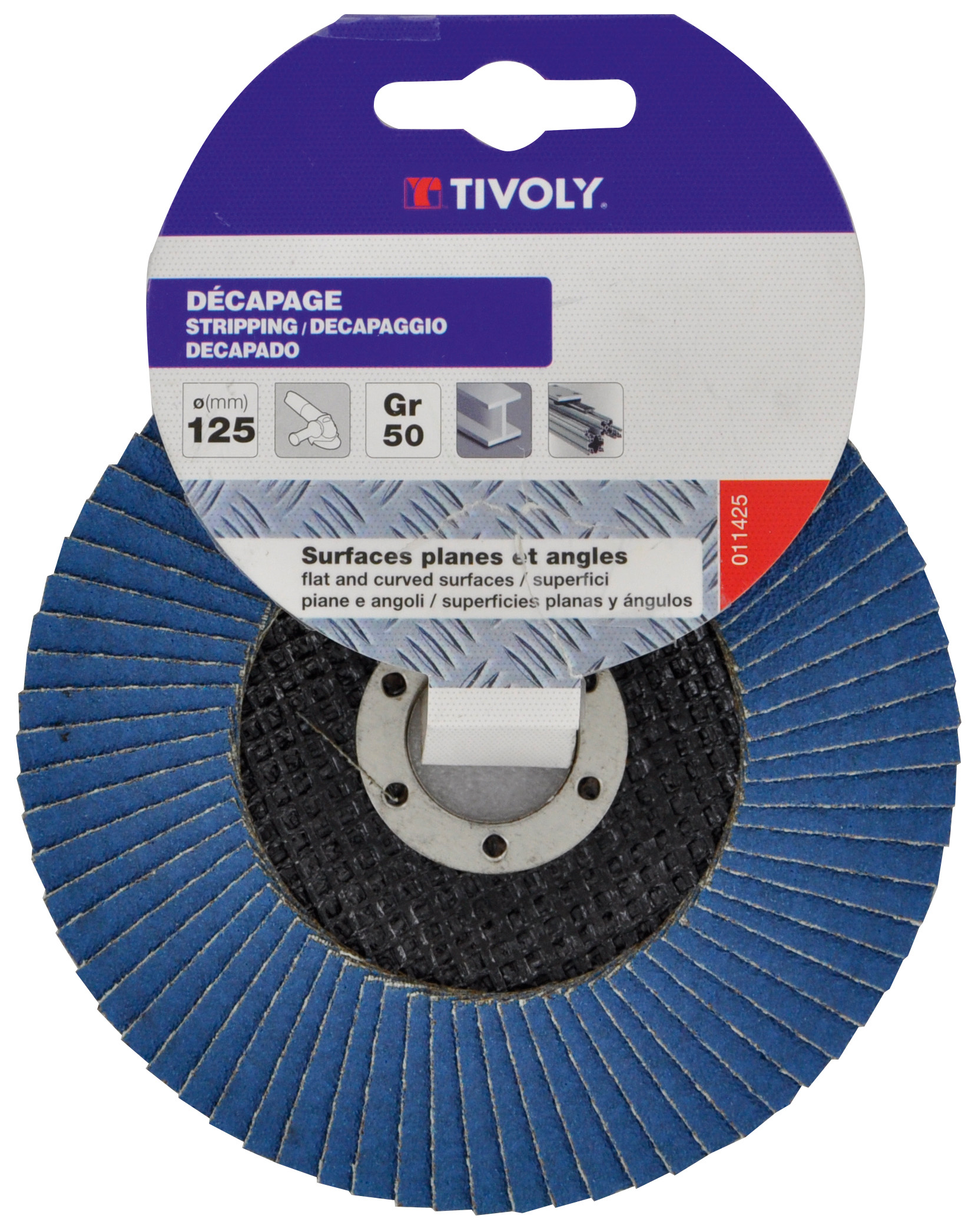 Disque LAMELLES DOUBLES SURDIMENTIONNEES -zirconium / Dim Ø125 / Gr : 50 TIVOLY - XT10112011425