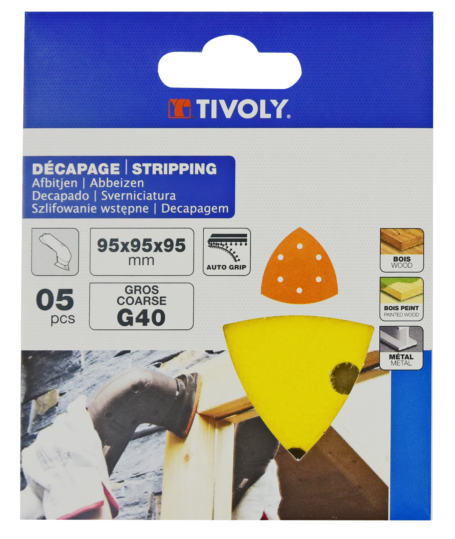 Patin AUTO-AGRIPPANT -95x95x95mm -Pour ponceuse Delta / Dim 95x95x95 / Gr : 40 TIVOLY - XT10122012040