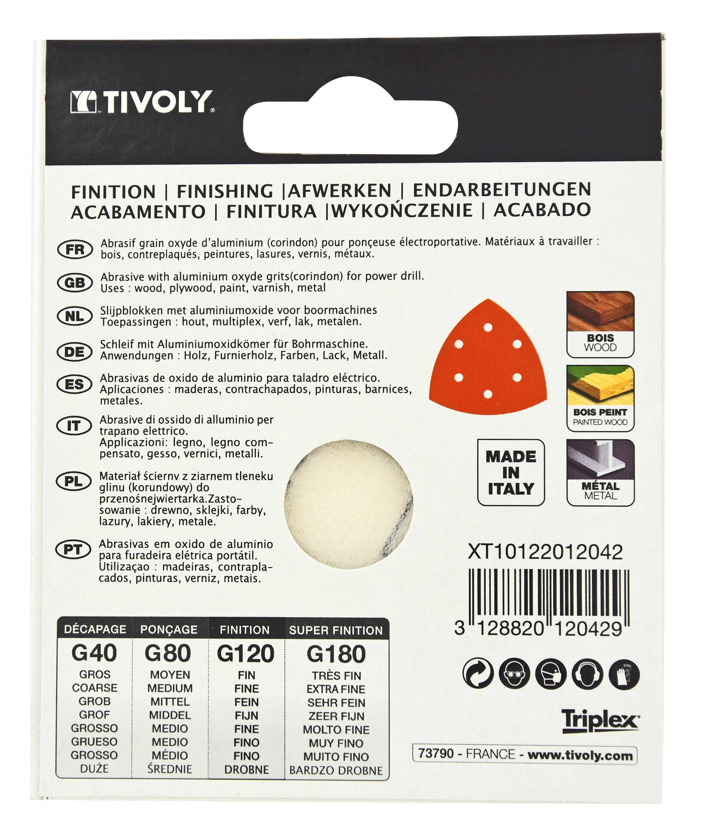 Patin AUTO-AGRIPPANT -95x95x95mm -Pour ponceuse Delta / Dim 95x95x95 / Gr : 120 TIVOLY - XT10122012042