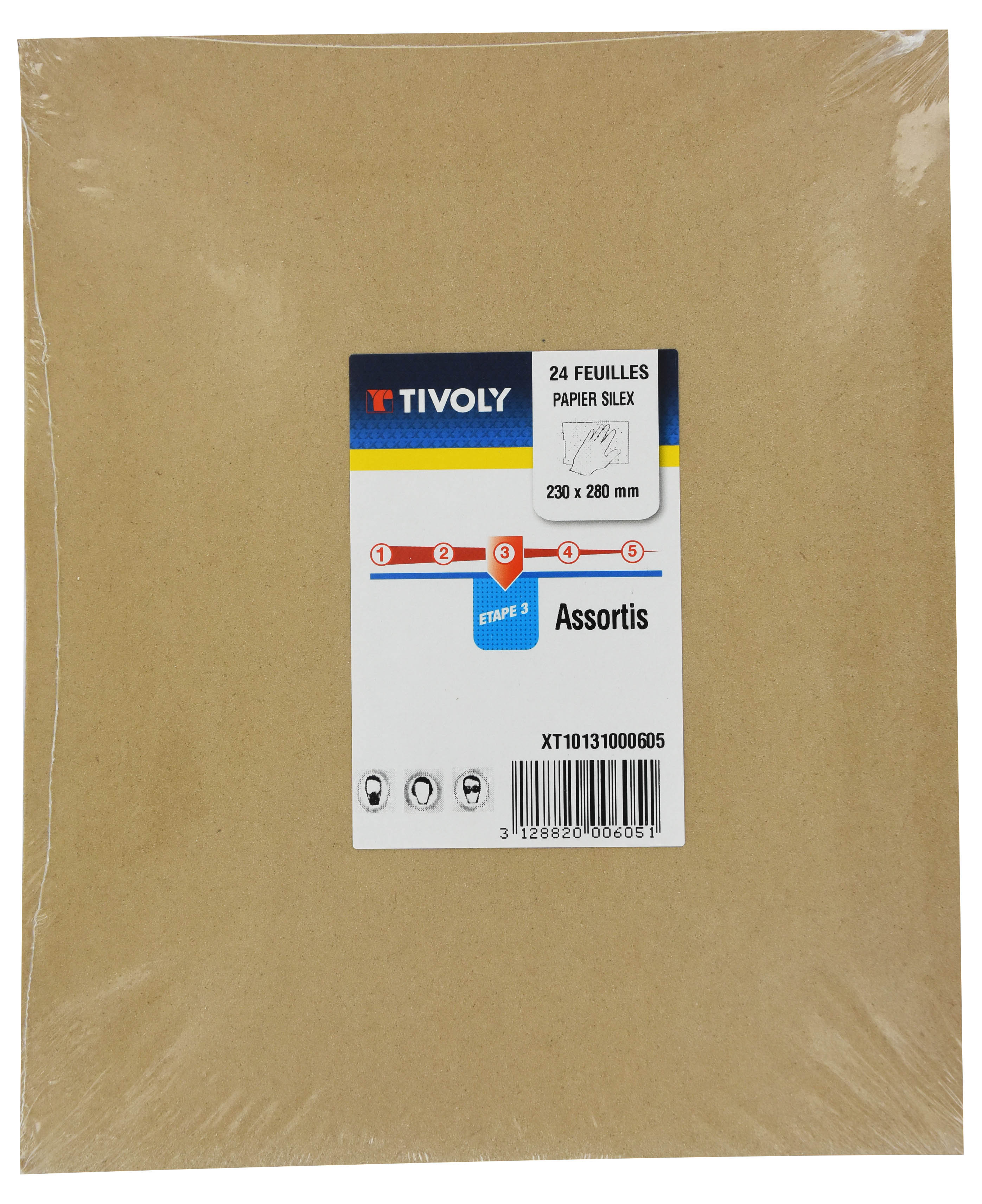 Feuilles Abrasives PAPIER DE VERRE -230x280mm / Dim 230x280 / Gr : 50/80/120 TIVOLY - XT10131000605