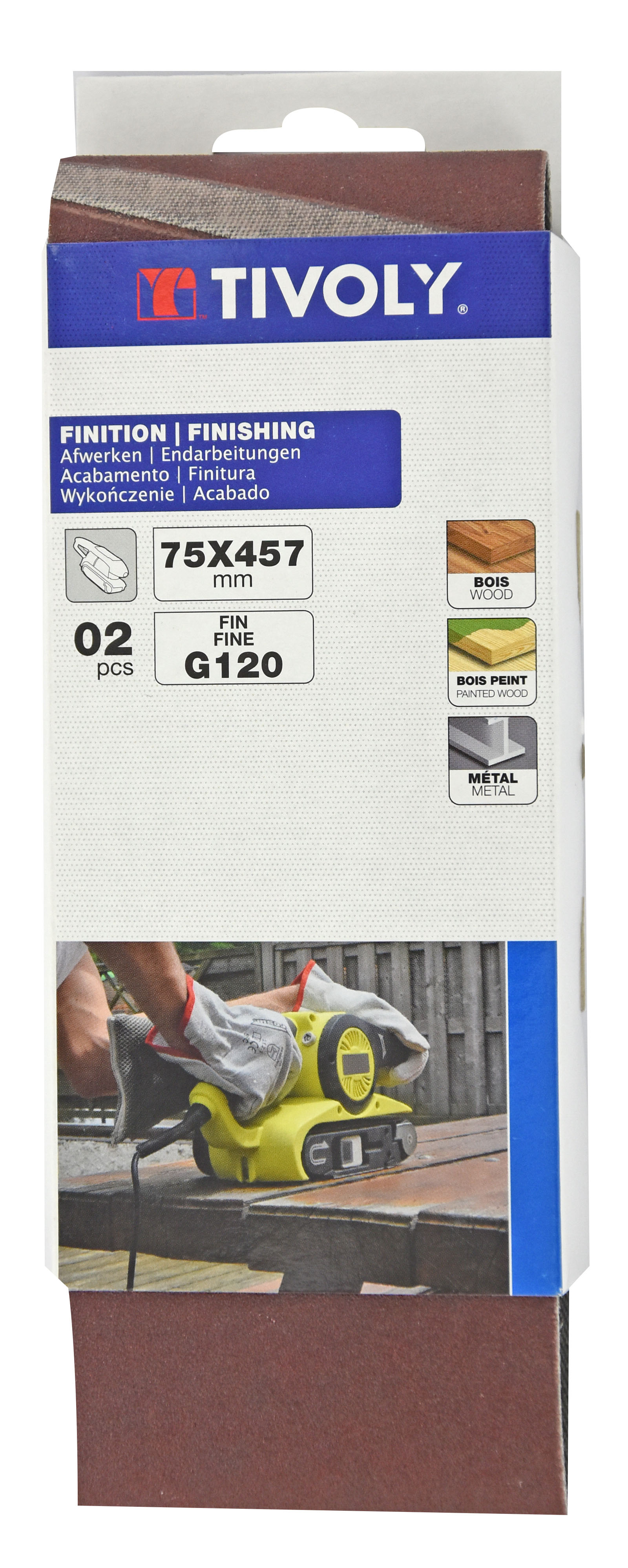 Bande SANS FIN -75x457mm -Pour ponceuse à Bande sans fin / Dim 75x457 / Gr : 50 TIVOLY - XT10142014201