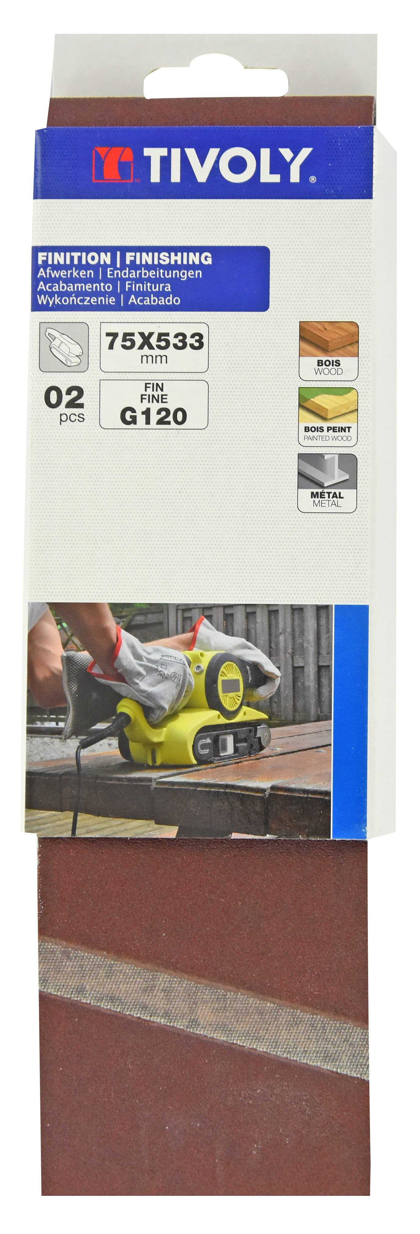 Bande SANS FIN -75x533mm -Pour ponceuse à Bande sans fin / Dim 75x533 / Gr : 50 TIVOLY - XT10142014221