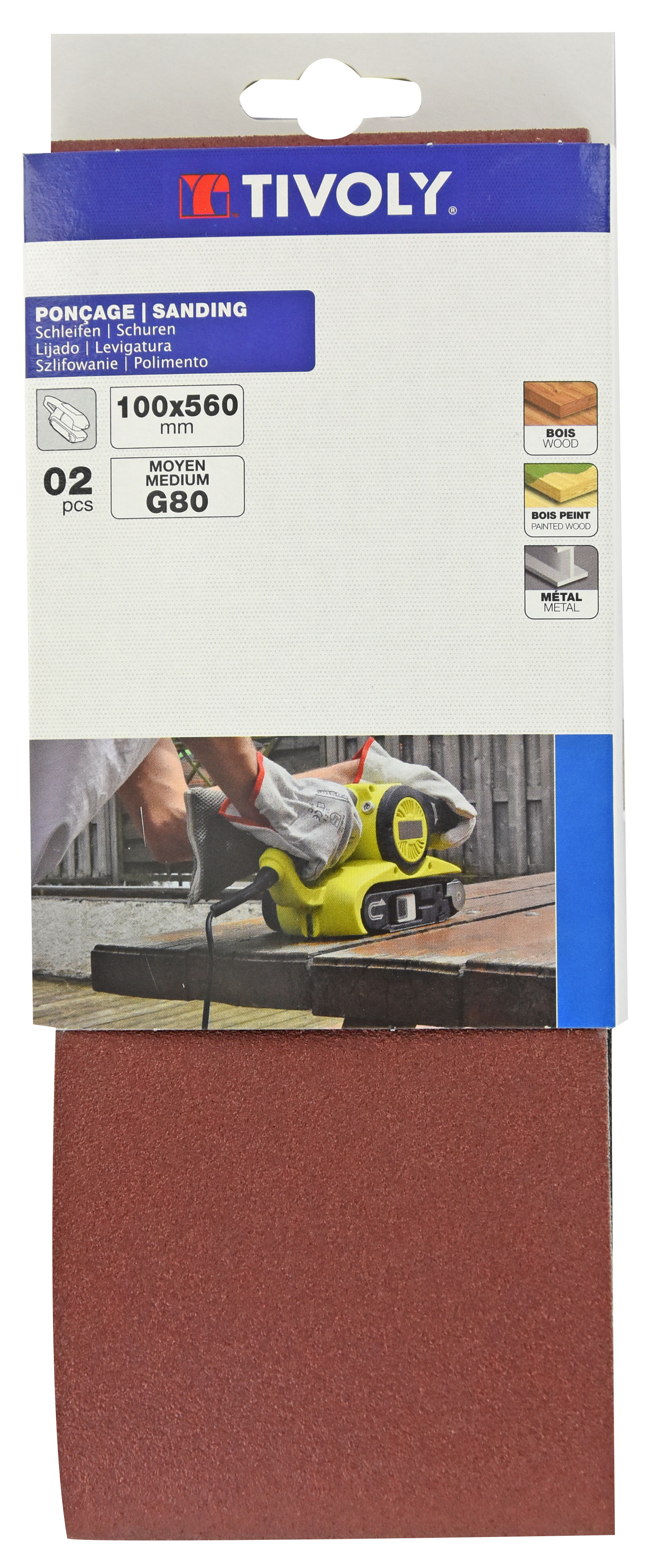 Bande SANS FIN -100x560mm -Pour ponceuse à Bande sans fin / Dim 100x560 / Gr : 120 TIVOLY - XT10142014313