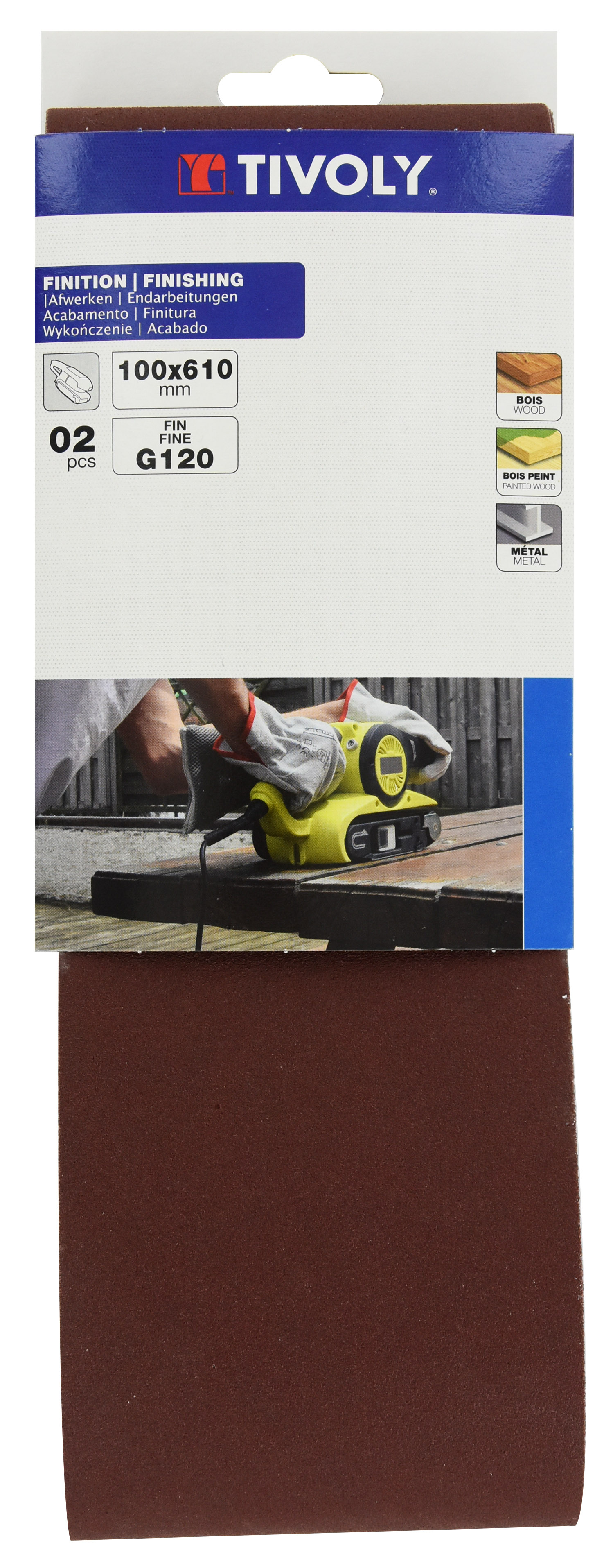 Bande SANS FIN -100x610mm -Pour ponceuse à Bande sans fin / Dim 100x610 / Gr : 80 TIVOLY - XT10142014322