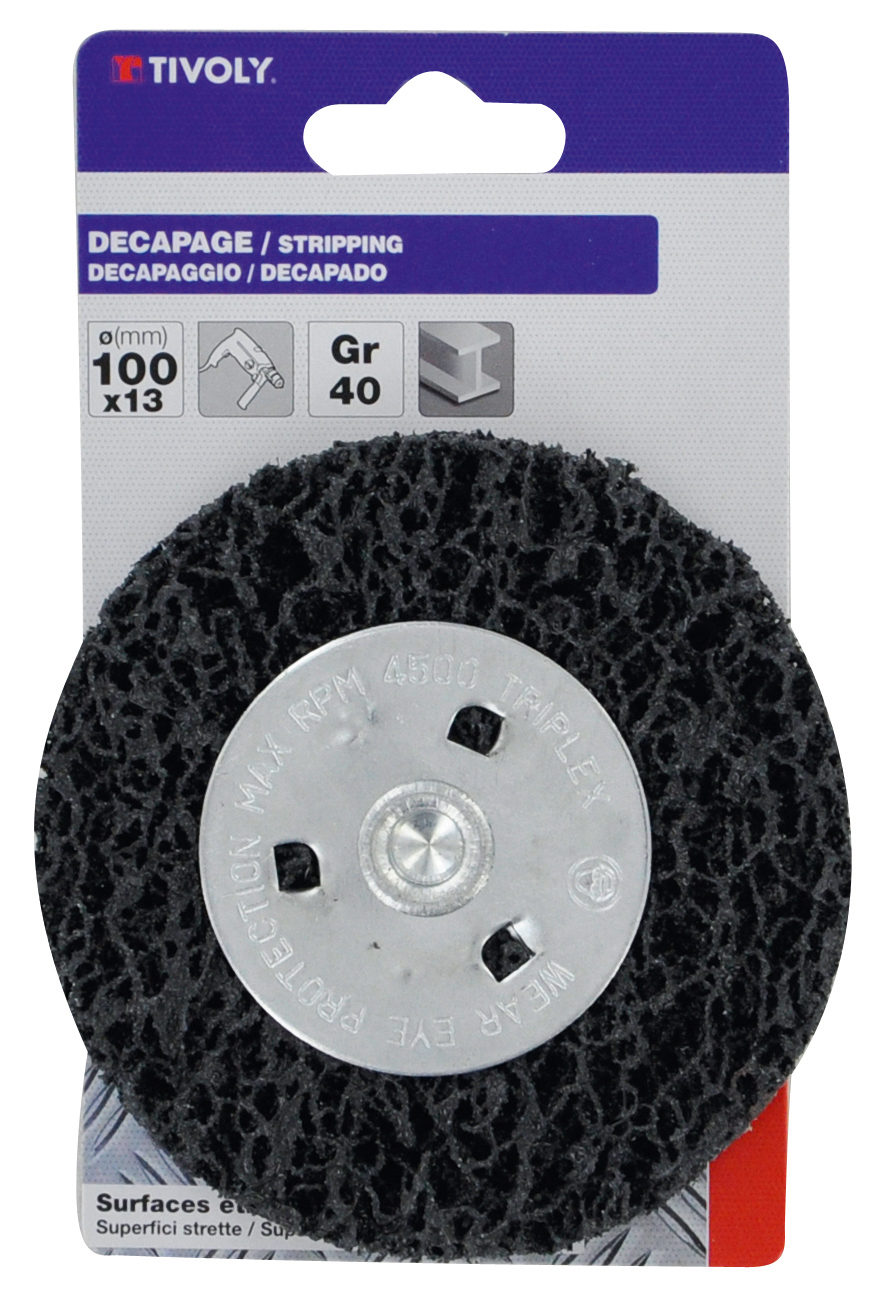 Roue MOUSSE ABRASIVE COMPRESSEE / Dim Ø100x25 / Gr : 40 TIVOLY - XT10152015042