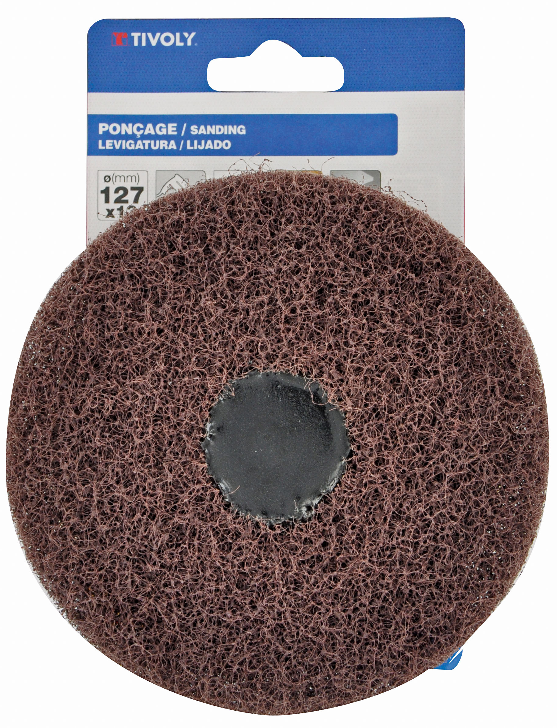 Roue MOUSSE ABRASIVE (Cartonnette brochable) / Dim Ø127x25 / Gr : 80 TIVOLY - XT10152015043