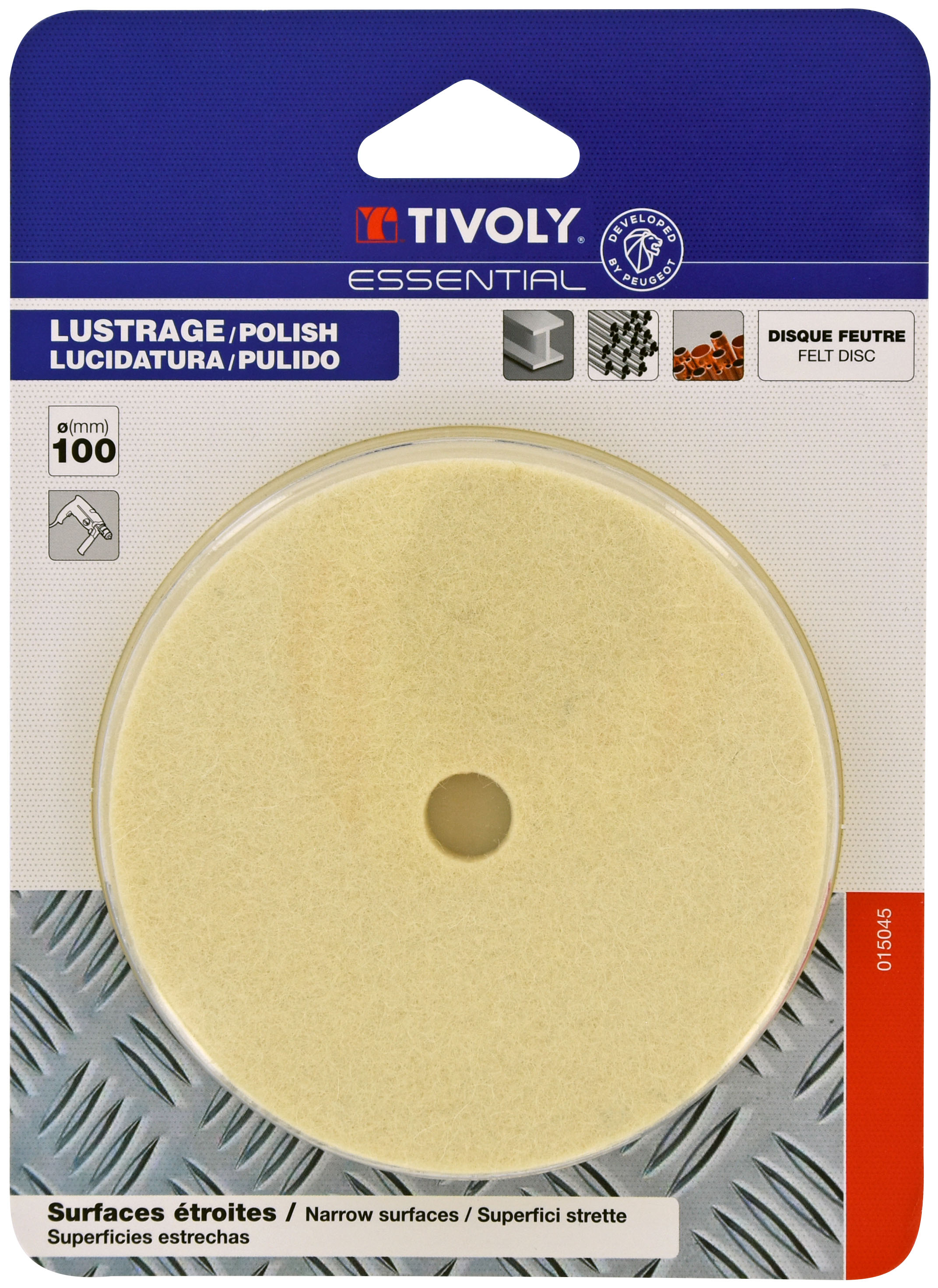 Disque feutre à polir Ø 100mm TIVOLY - XT10152015045
