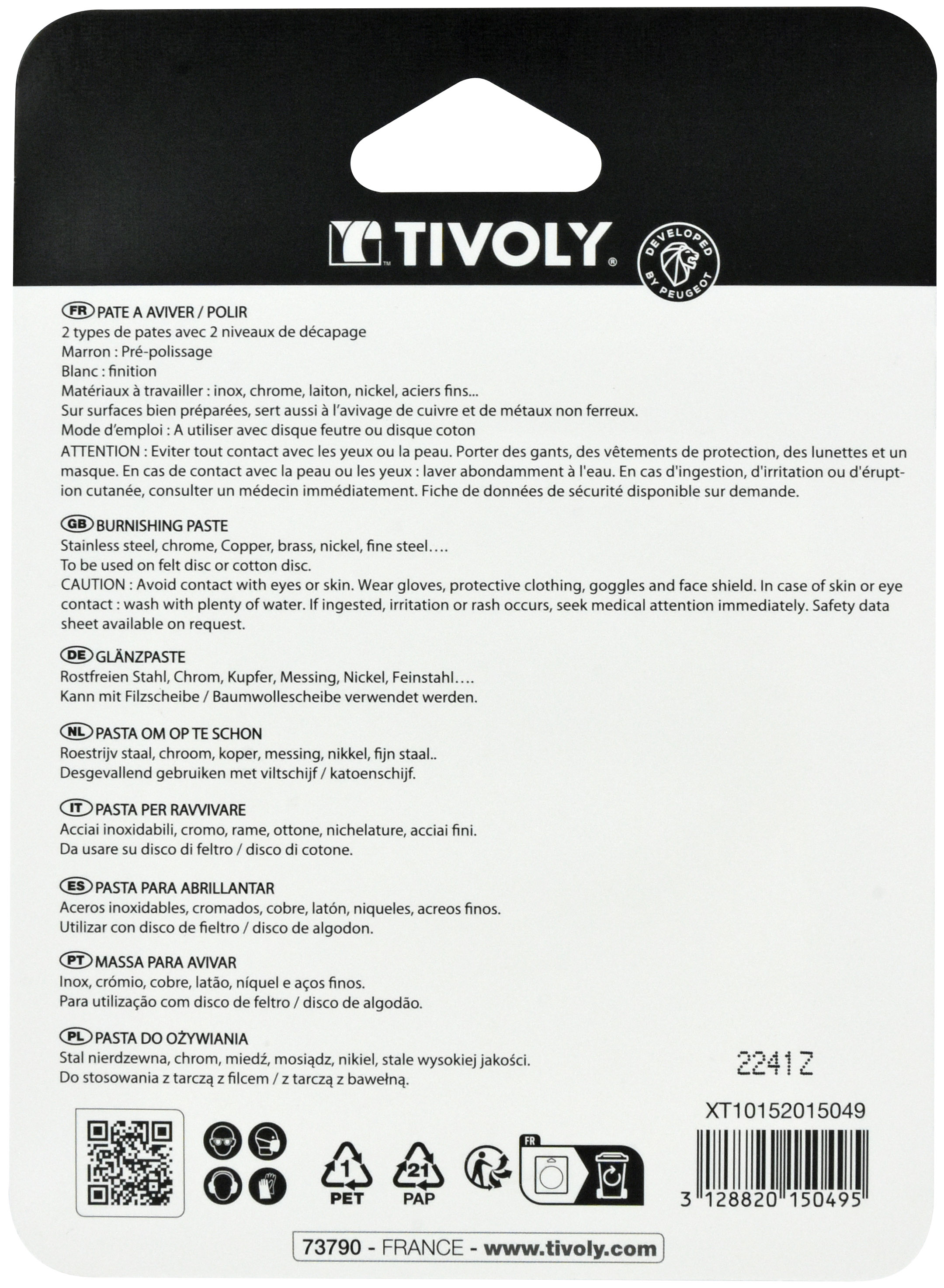 Pate à aviver et à polir TIVOLY - XT10152015049