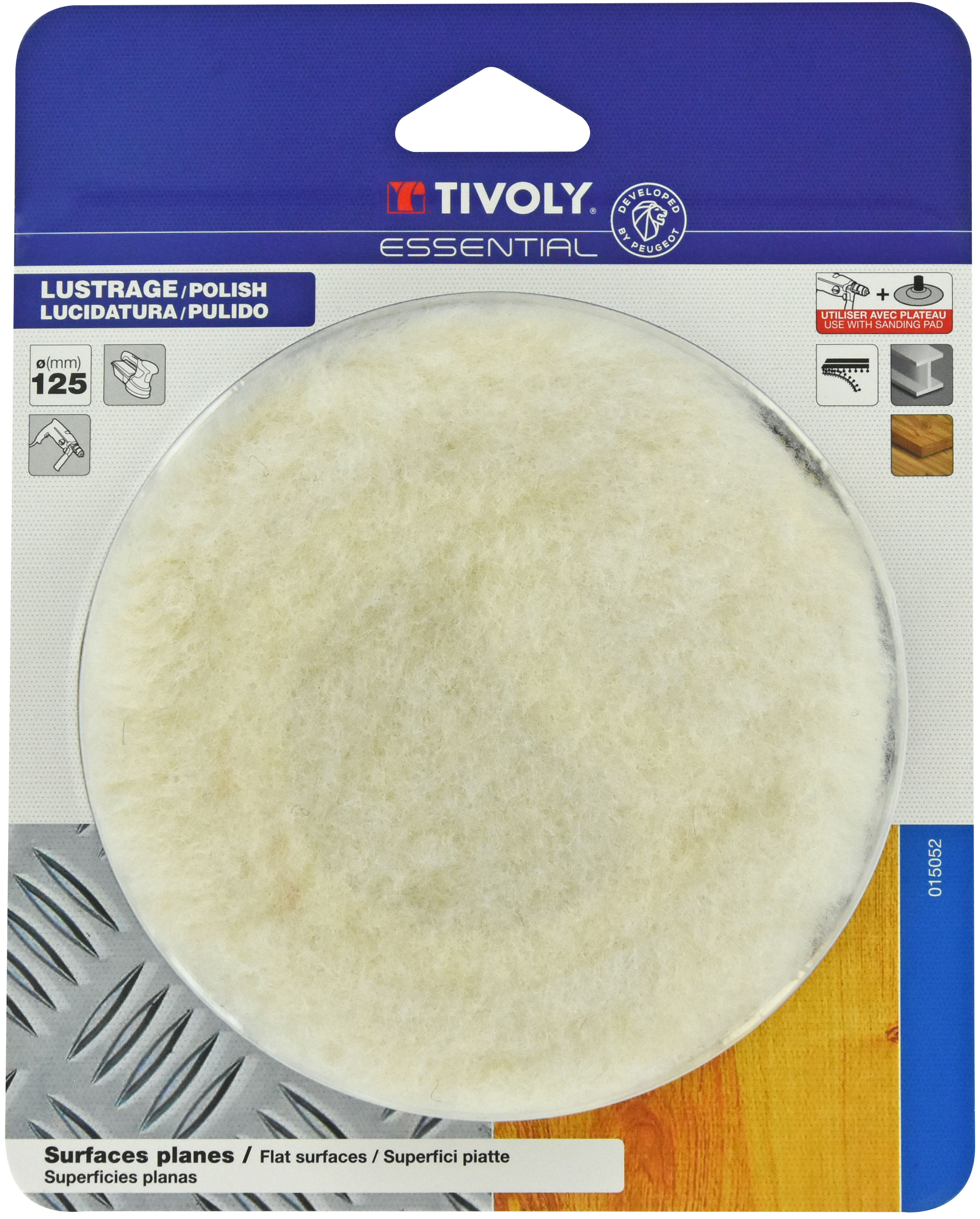 Disque à POLIR coton | auto agrippant Ø 125 TIVOLY - XT10152015052