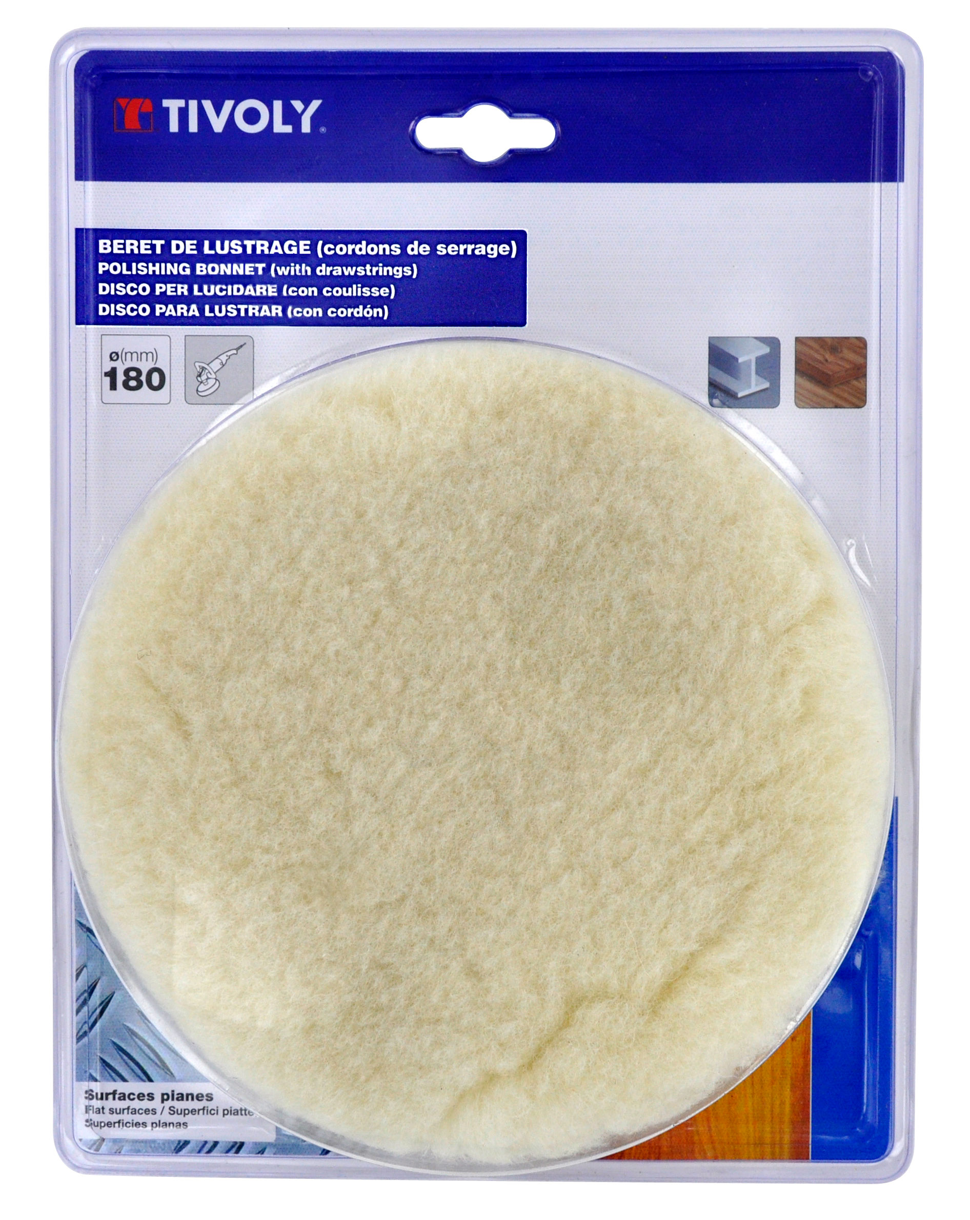 Béret à POLIR coton | avec cordons Ø 180 TIVOLY - XT10152015055