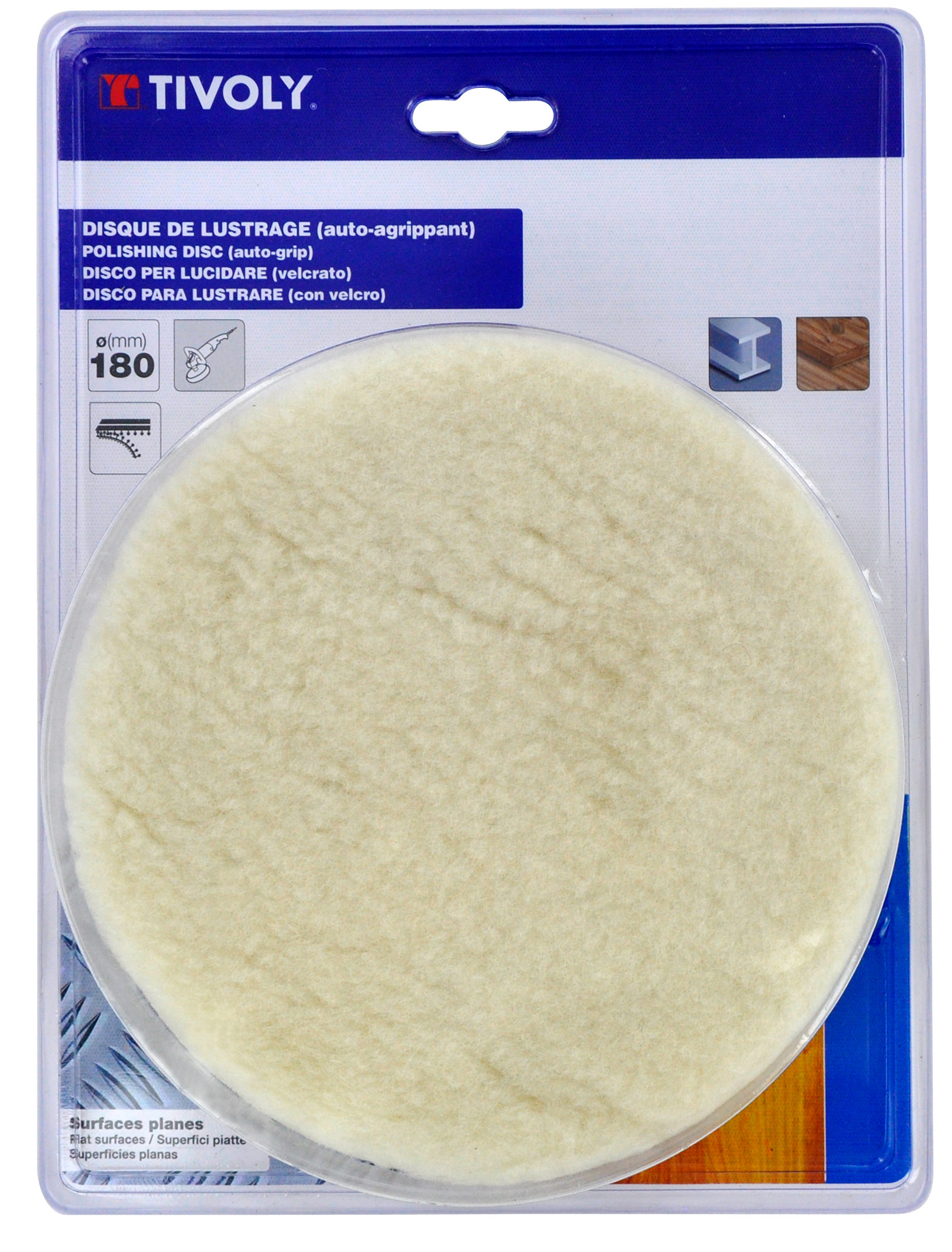 Disque à POLIR coton | auto agrippant Ø 180 TIVOLY - XT10152015056
