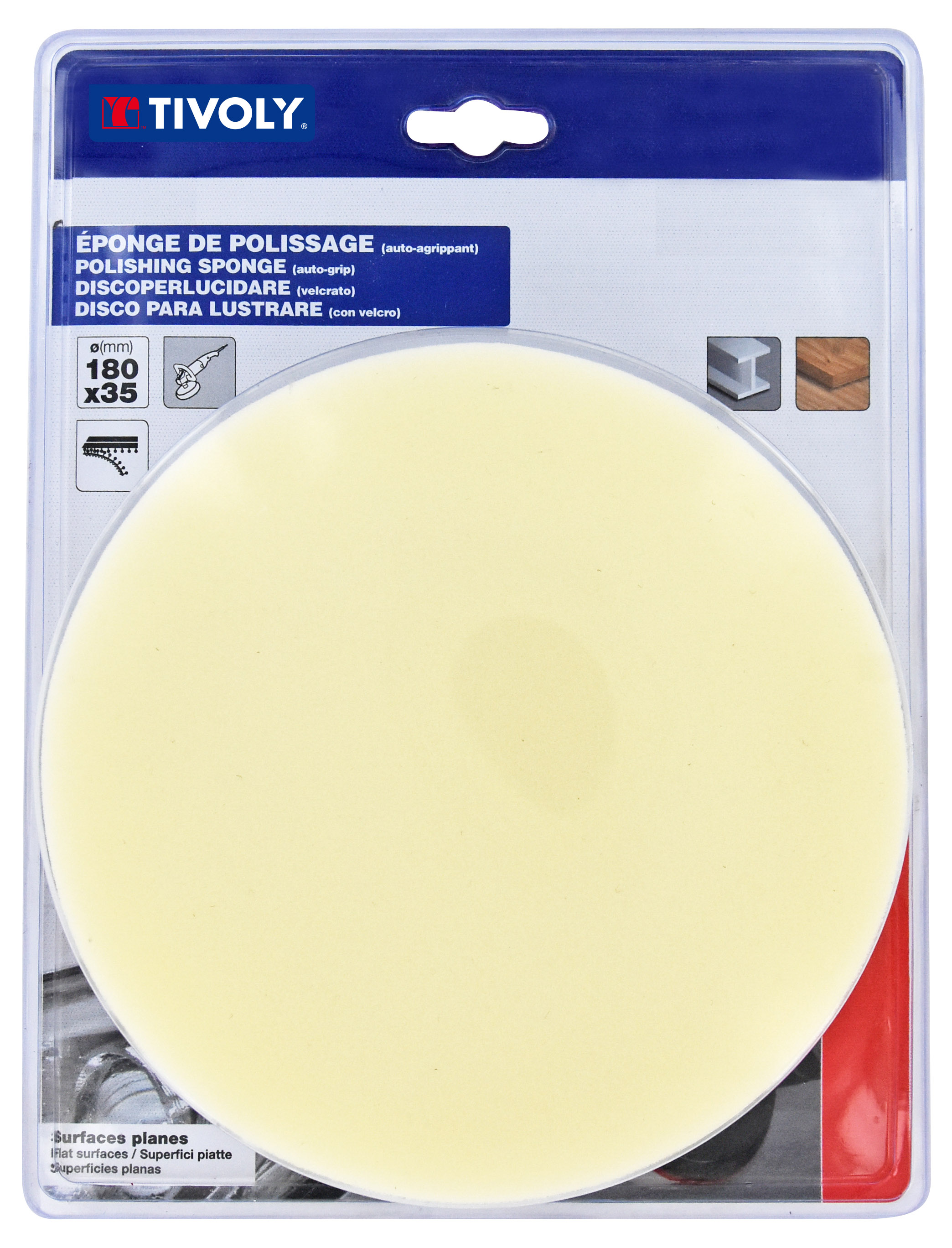 Eponge de polissage auto-agrippant Ø 180 x35mm TIVOLY - XT10152015057