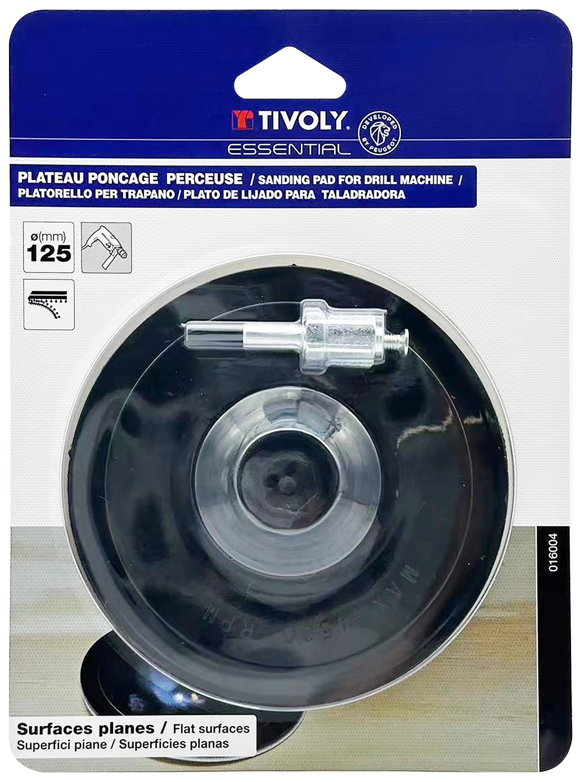 Plateau ponceur auto agrippant caoutchouc Ø 125mm TIVOLY - XT10162016004