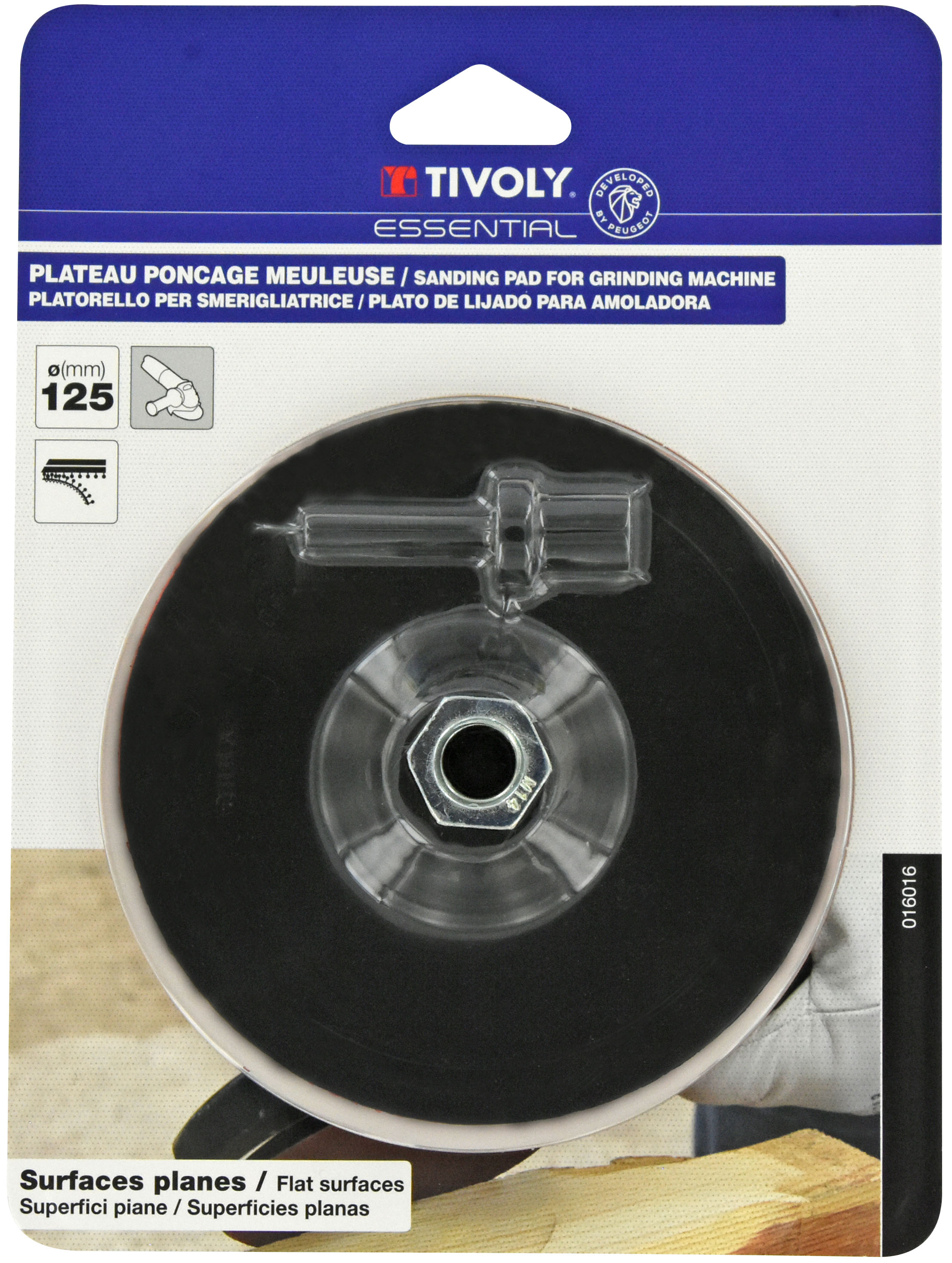 Plateau ponceur MEULEUSE auto-agrippant M14 Ø 125mm TIVOLY - XT10162016016