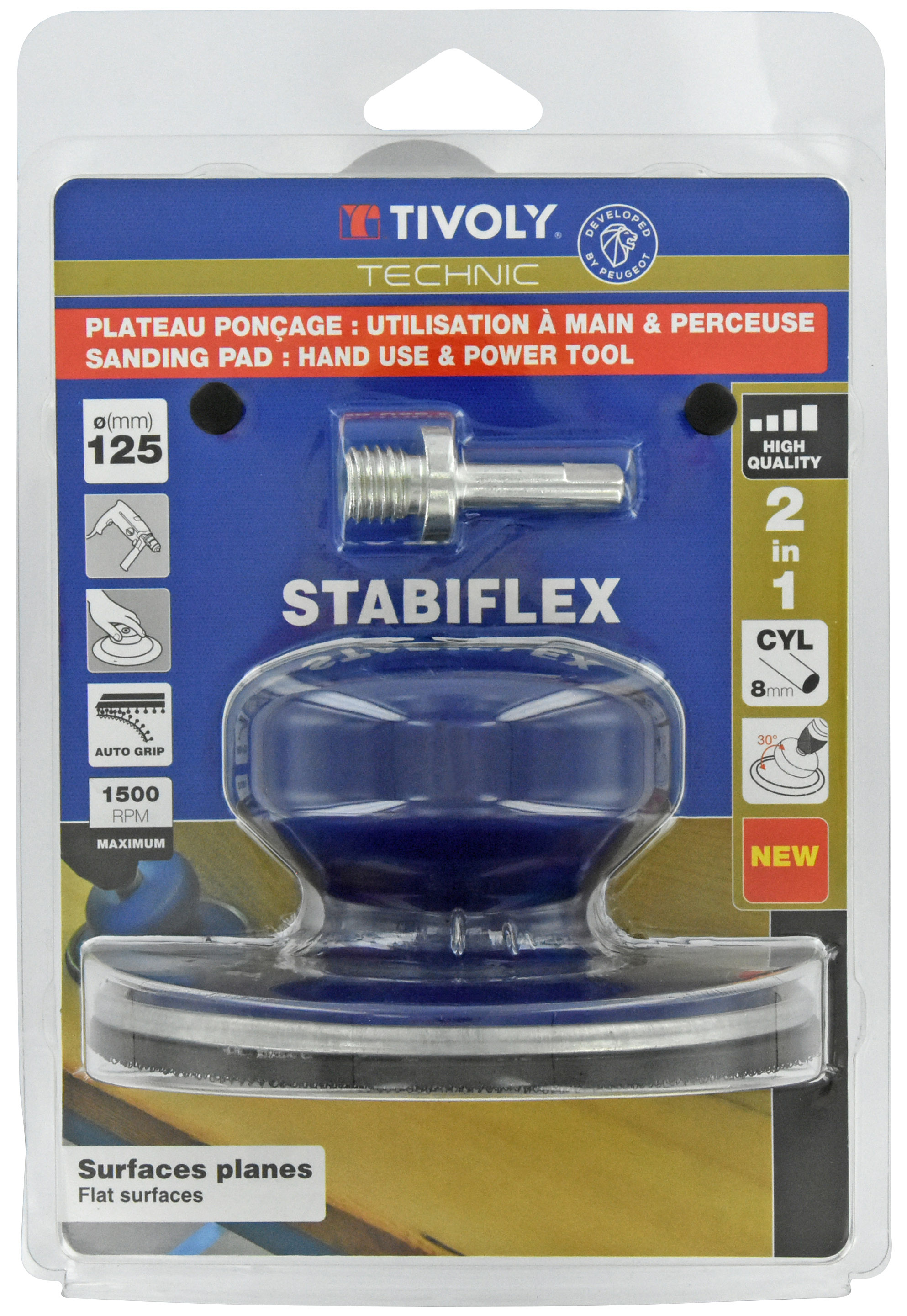 Plateau ponceur auto-agrippant STABIFLEX Ø 125mm TIVOLY - XT10162016020