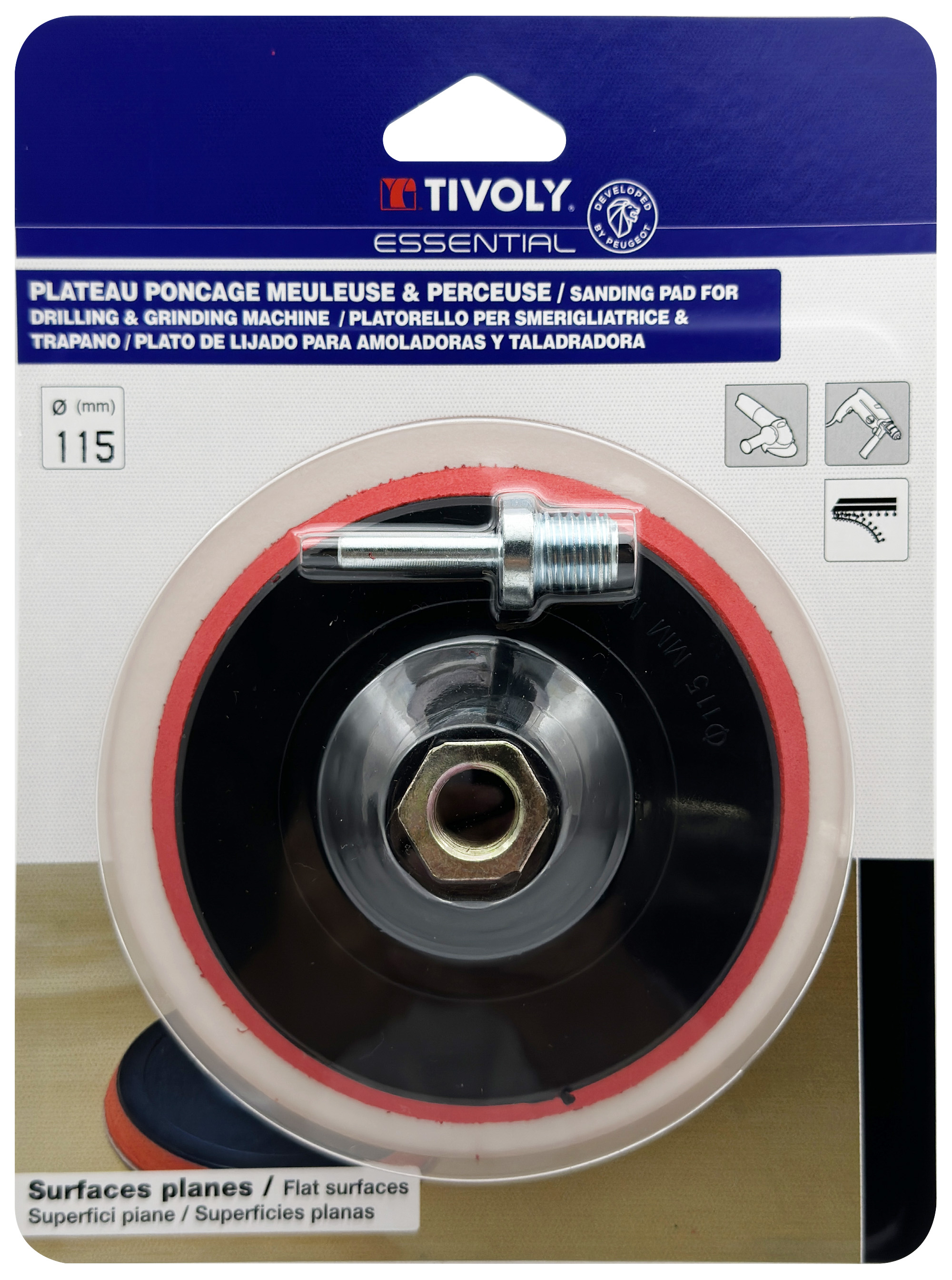 Plateau ponceur auto agrippant - mixte : meuleuse/perceuse Ø 115mm TIVOLY - XT10162016021