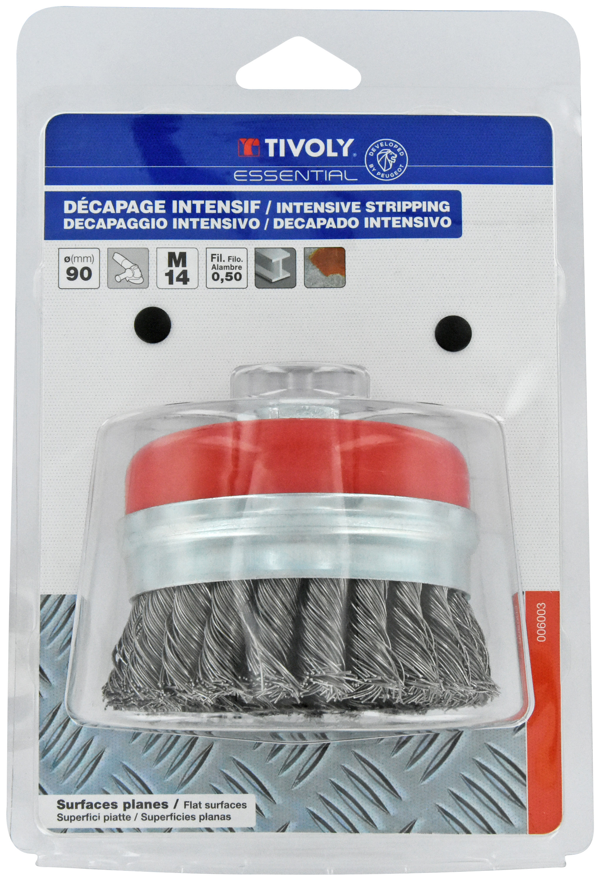 Brosse COUPE -Fil acier torsadé -Gros décapage du métal / Ø: 90 / 0.5 TIVOLY - XT20252006003