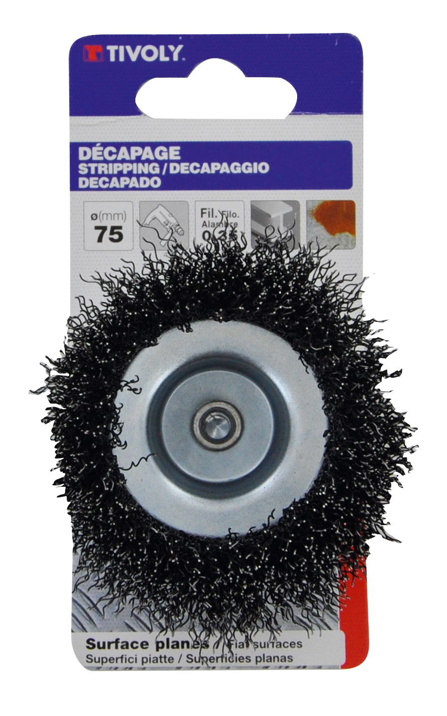 Brosse COUPE -Fil acier ondulé -Décapage du métal / Ø: 50 / 0.35 TIVOLY - XT20252006060