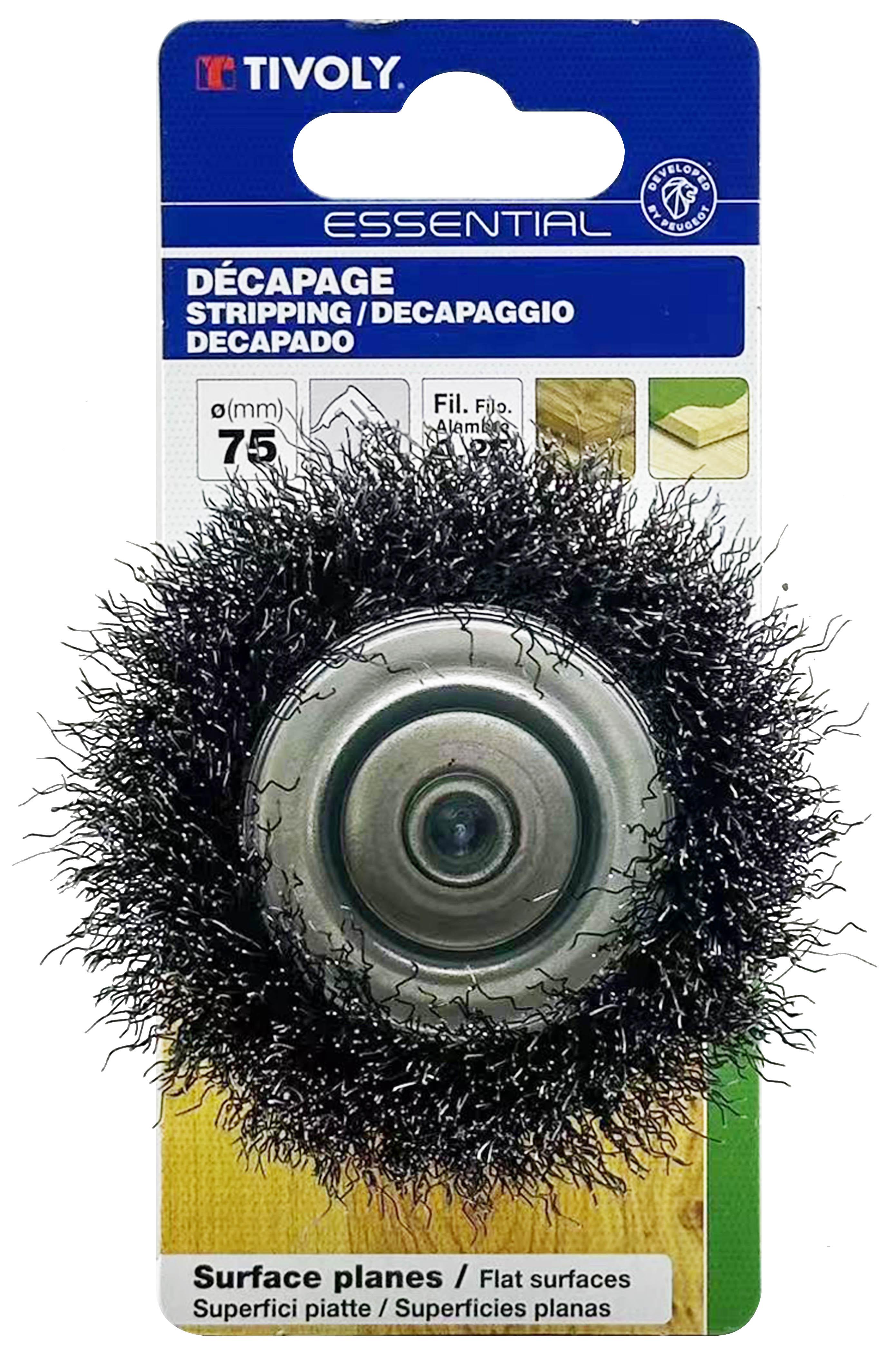 Brosse COUPE -Fil acier ondulé -Décapage du bois / Ø: 75 / 0.25 TIVOLY - XT20252006061