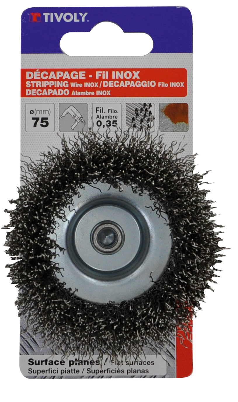 Brosse COUPE -Fil inox -Décapage de l'inox / Ø: 75 / 0.35 TIVOLY - XT20252006072