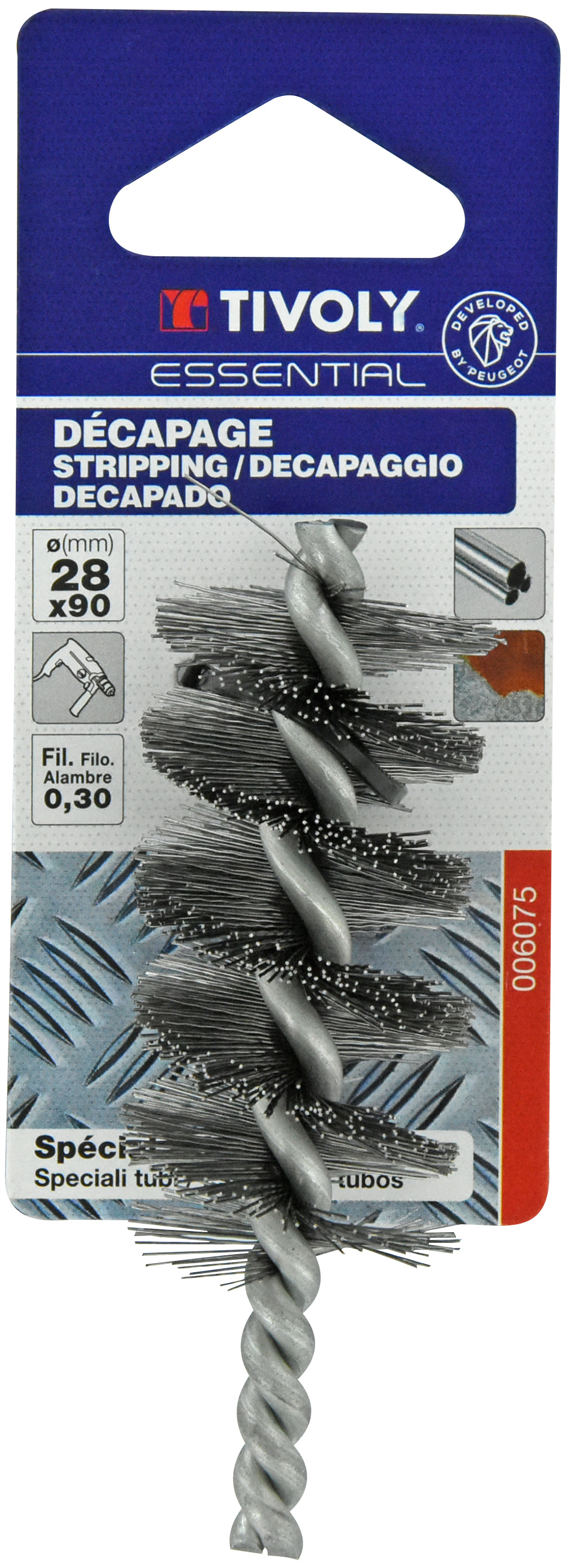 Brosse ECOUVILLON -Fil acier ondulé -Décapage du métal / Ø: 28 / 0.35 TIVOLY - XT20252006075