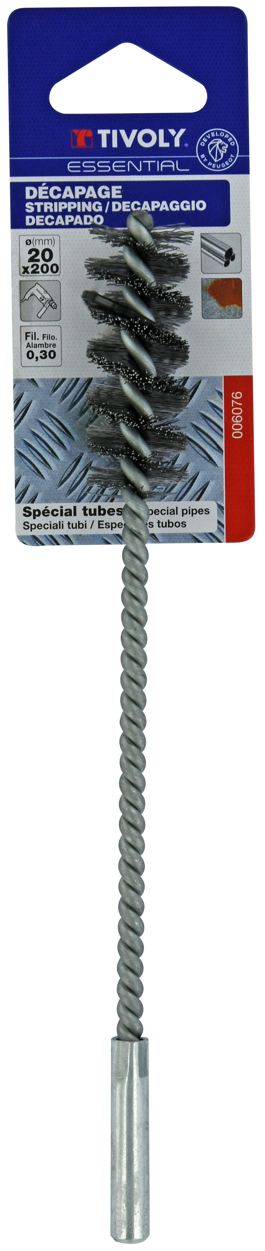 Brosse ECOUVILLON -Fil acier ondulé -Décapage du métal / Ø: 20 / 0.35 TIVOLY - XT20252006076