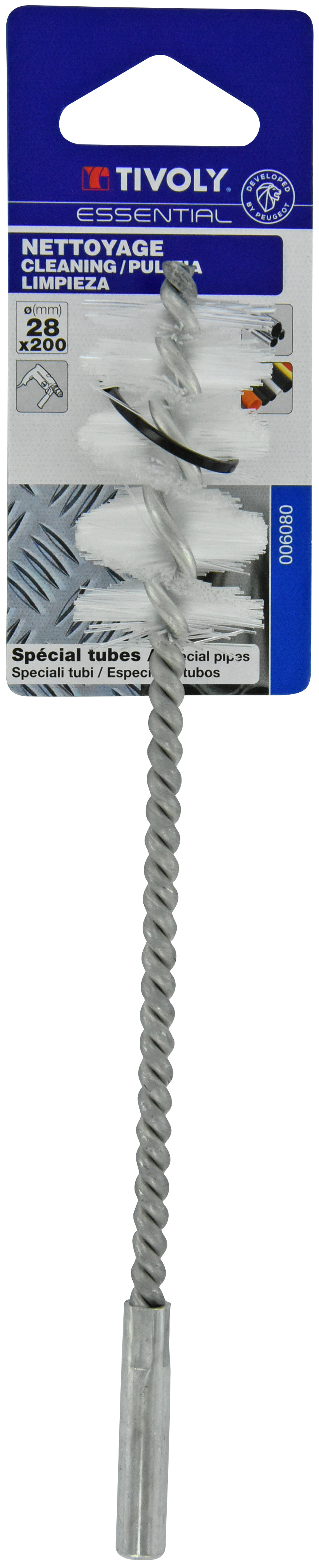 Brosse ECOUVILLON -Fil Nylon -Décapage du métal (Blister) / Ø: 28 / TIVOLY - XT20252006080