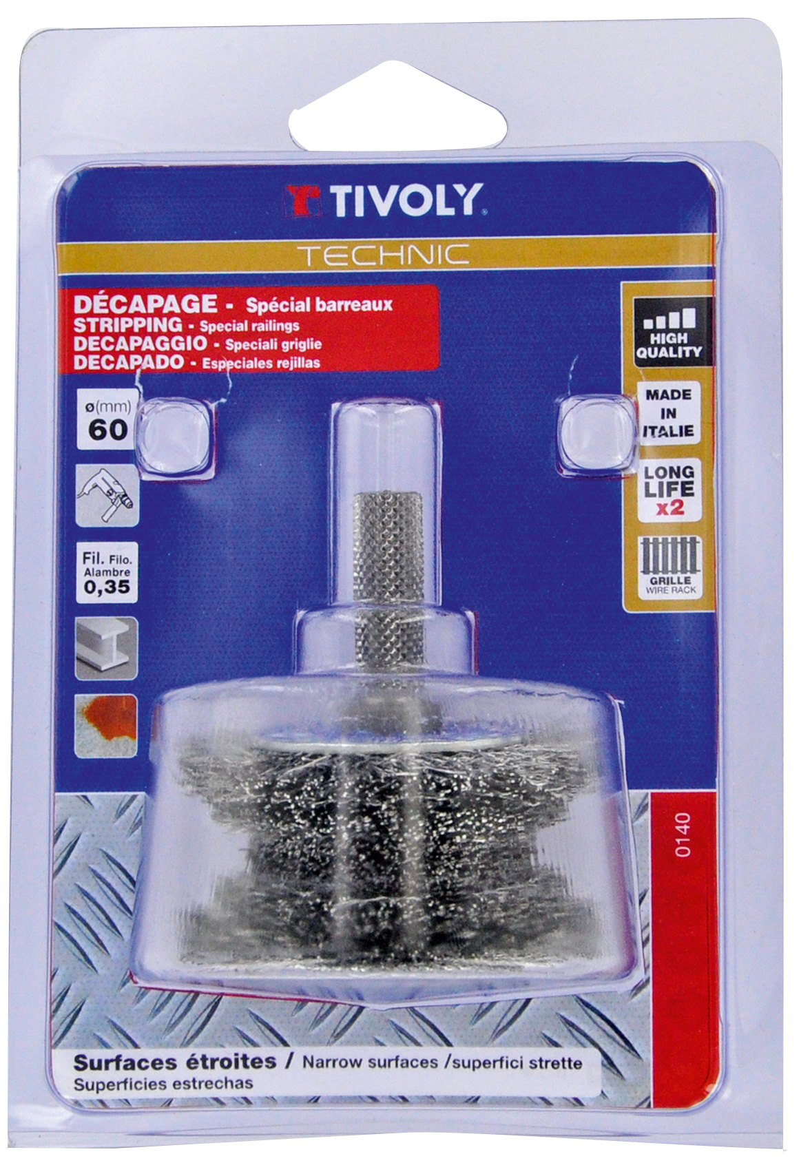 Brosse CIRCULAIRE ETAGEE -fil acier -décapage du métal / Ø: 60 / 0.35 TIVOLY - XT202520140