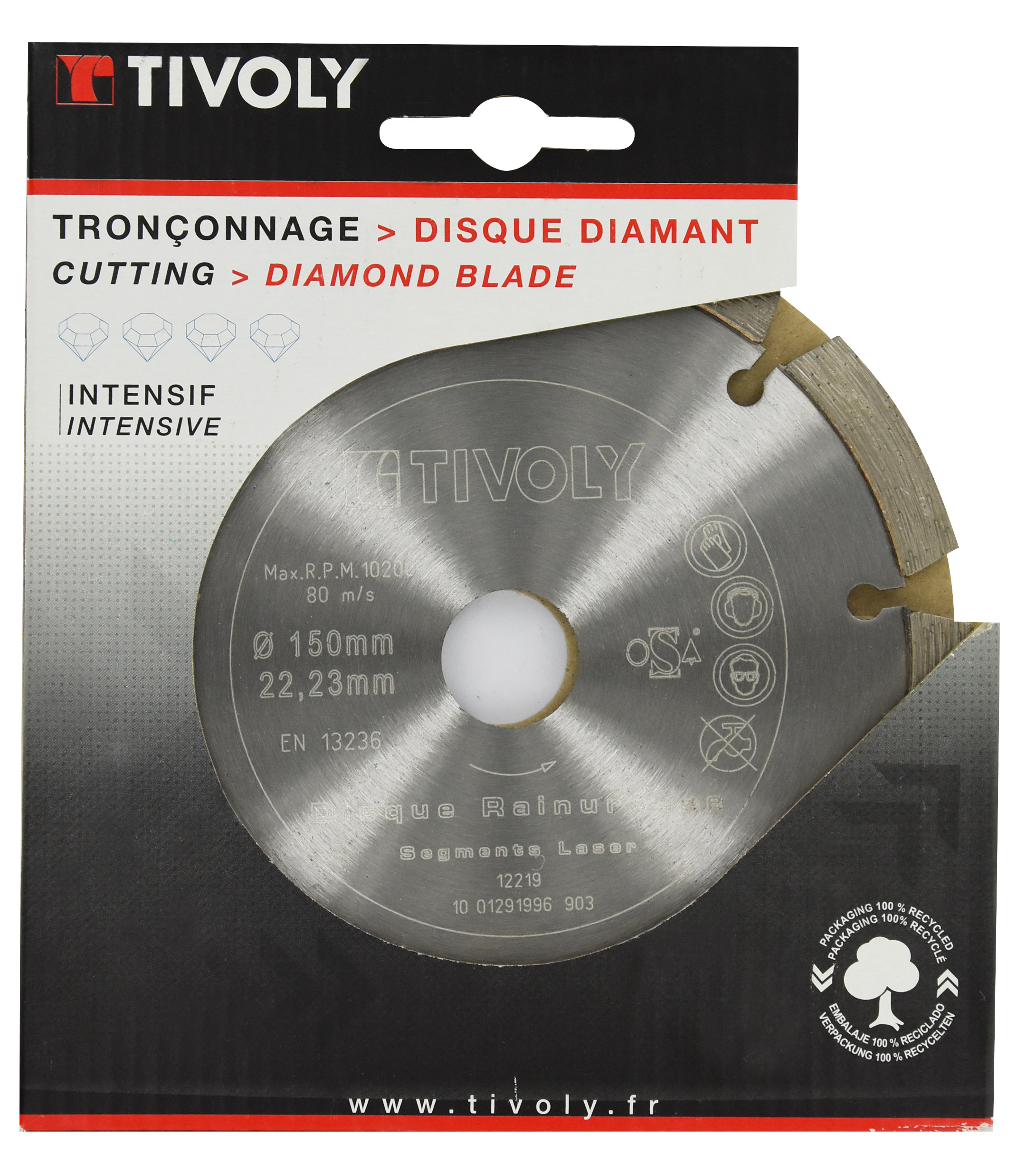 Disque À RAINURER (Boite brochable) / Ø: 150 / Ep: 2.4 TIVOLY - XT30341034051