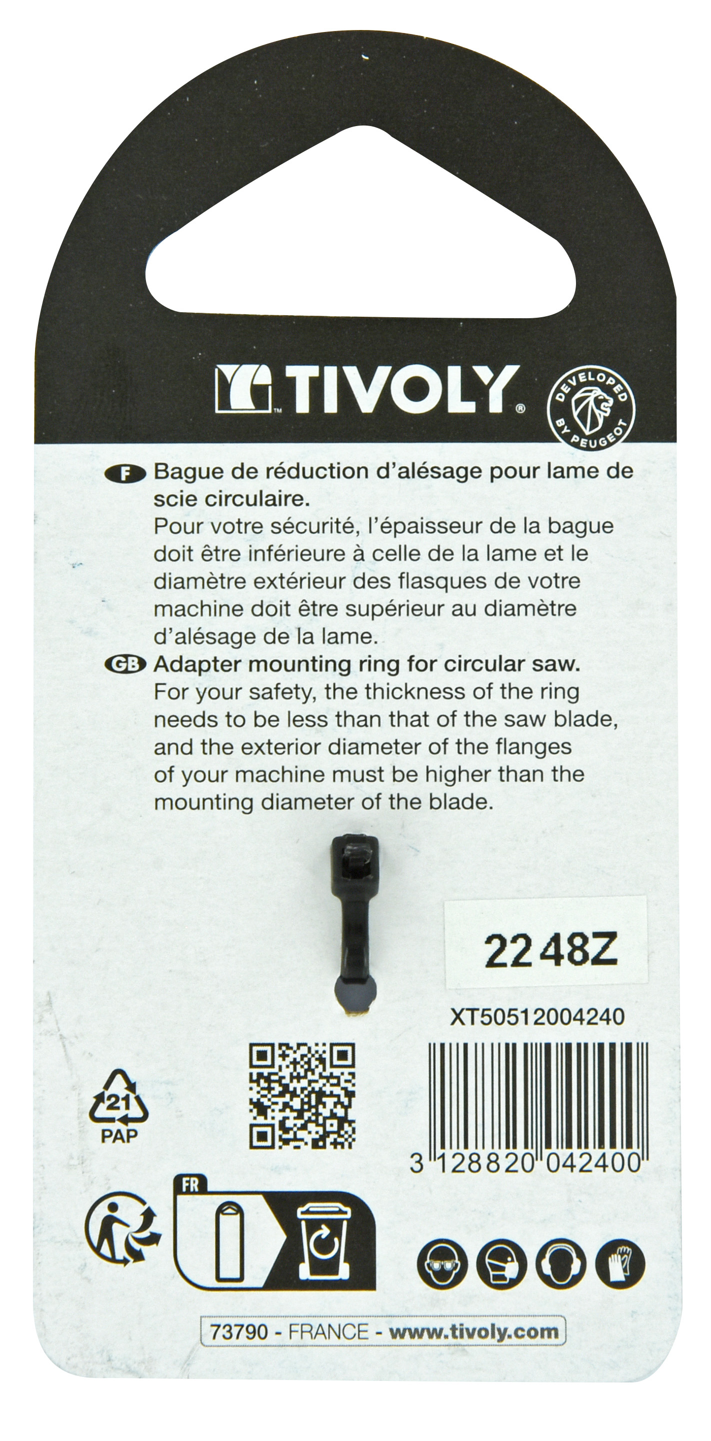 BAGUES DE REDUCTION | Scie circulaire Ø30>>>Ø25 TIVOLY - XT50512004240